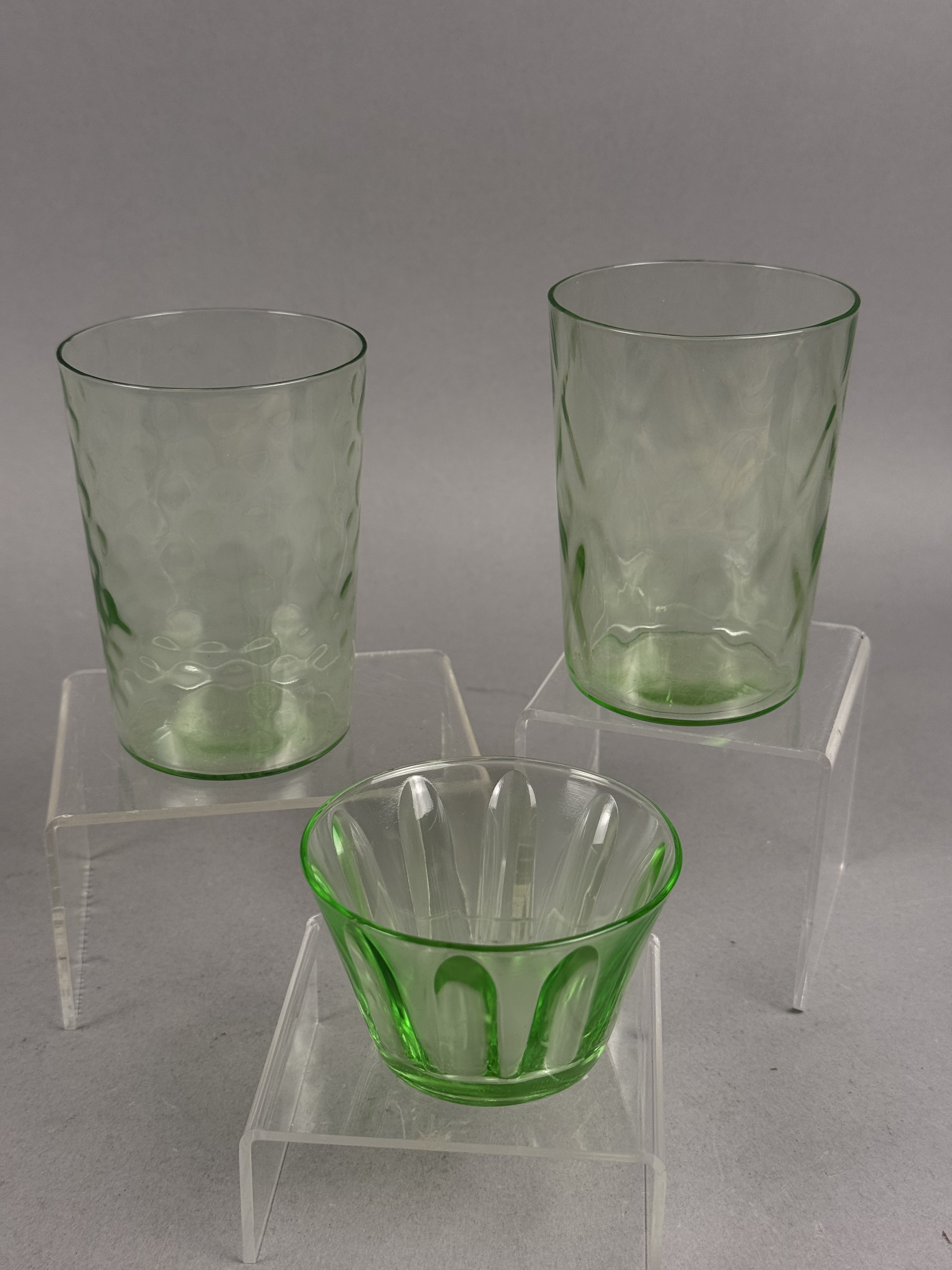 Trio of Green Uranium Glass