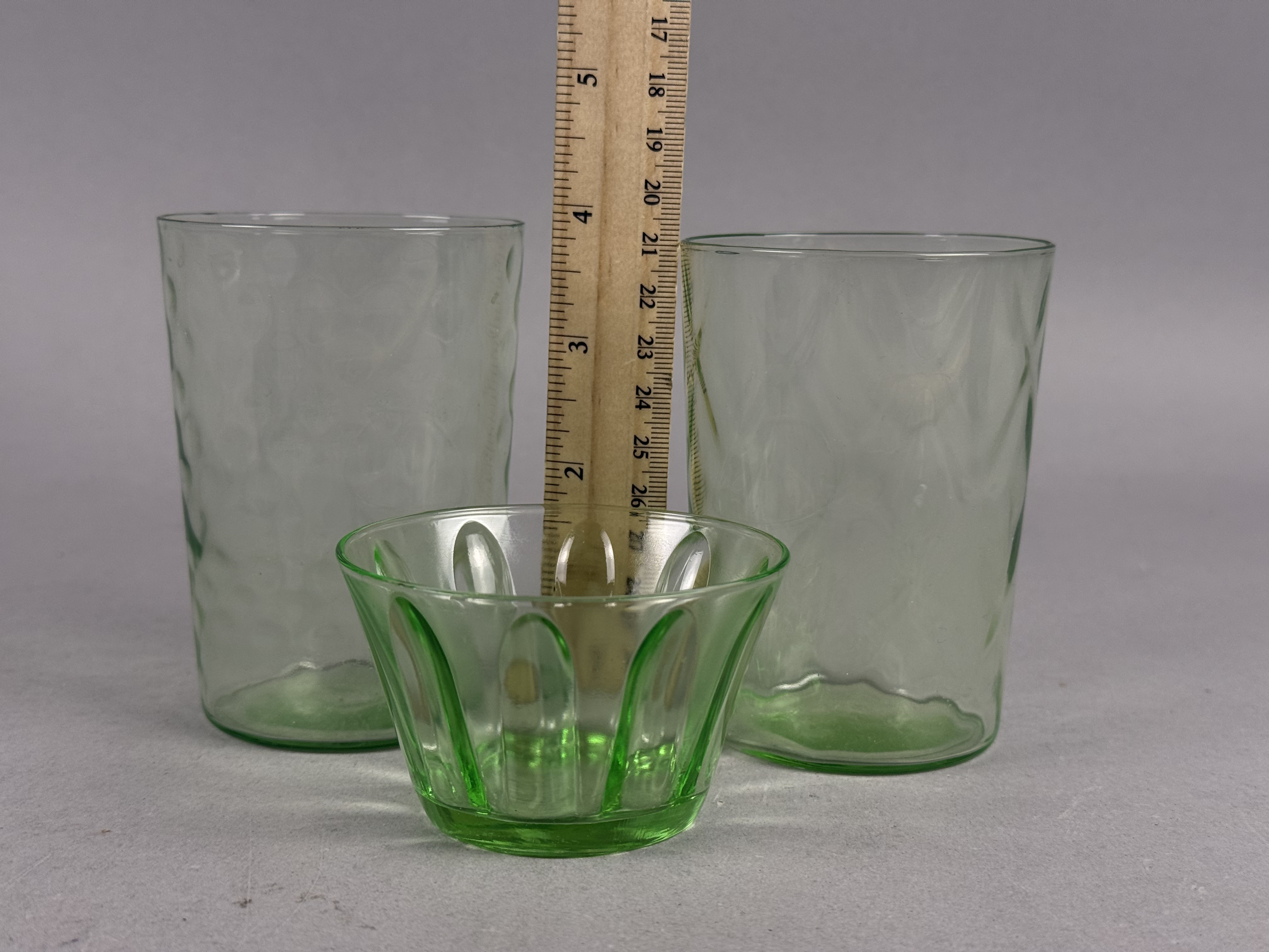 Trio of Green Uranium Glass