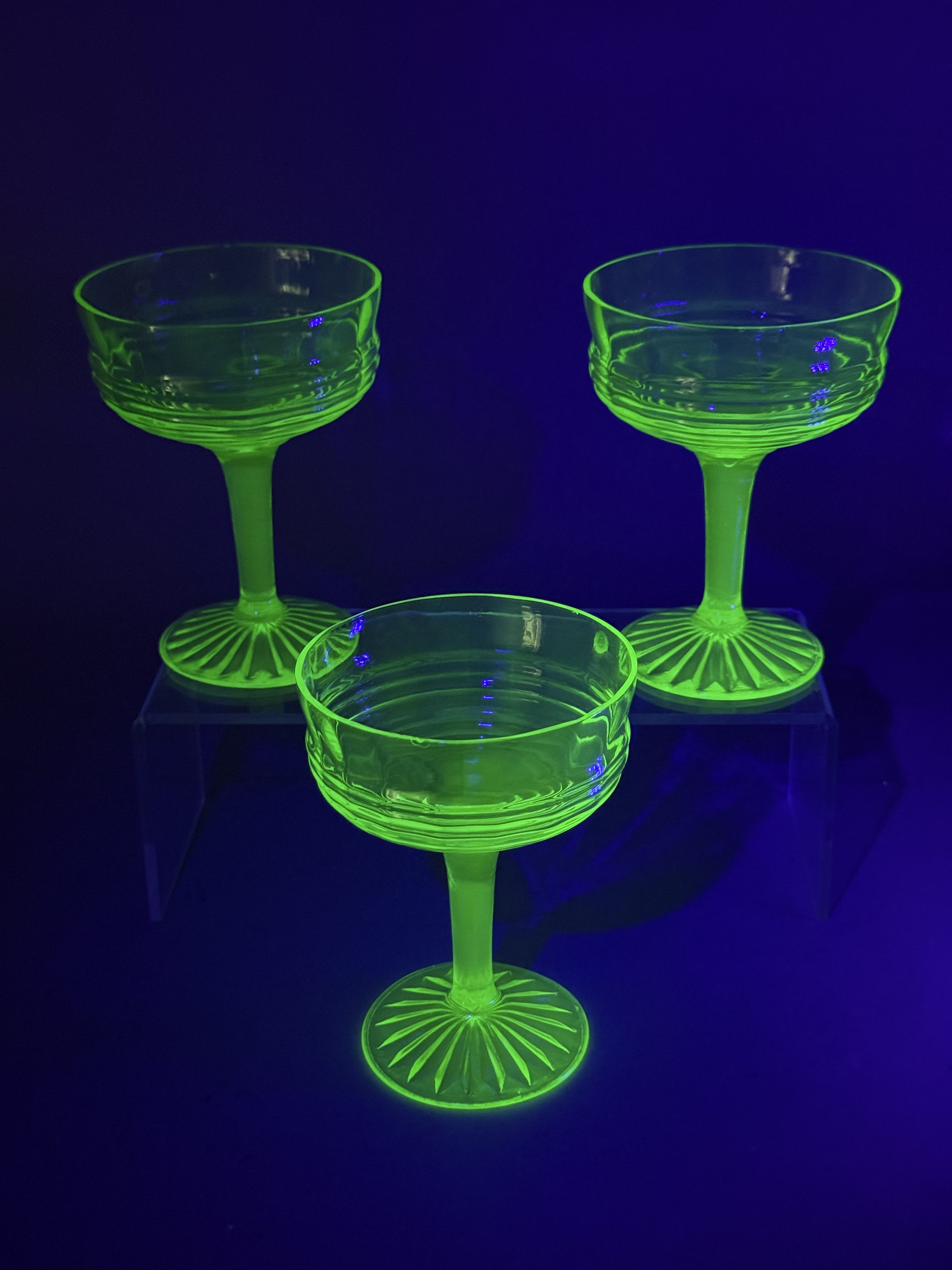 Trio of Anchor Hocking Ring Coupes