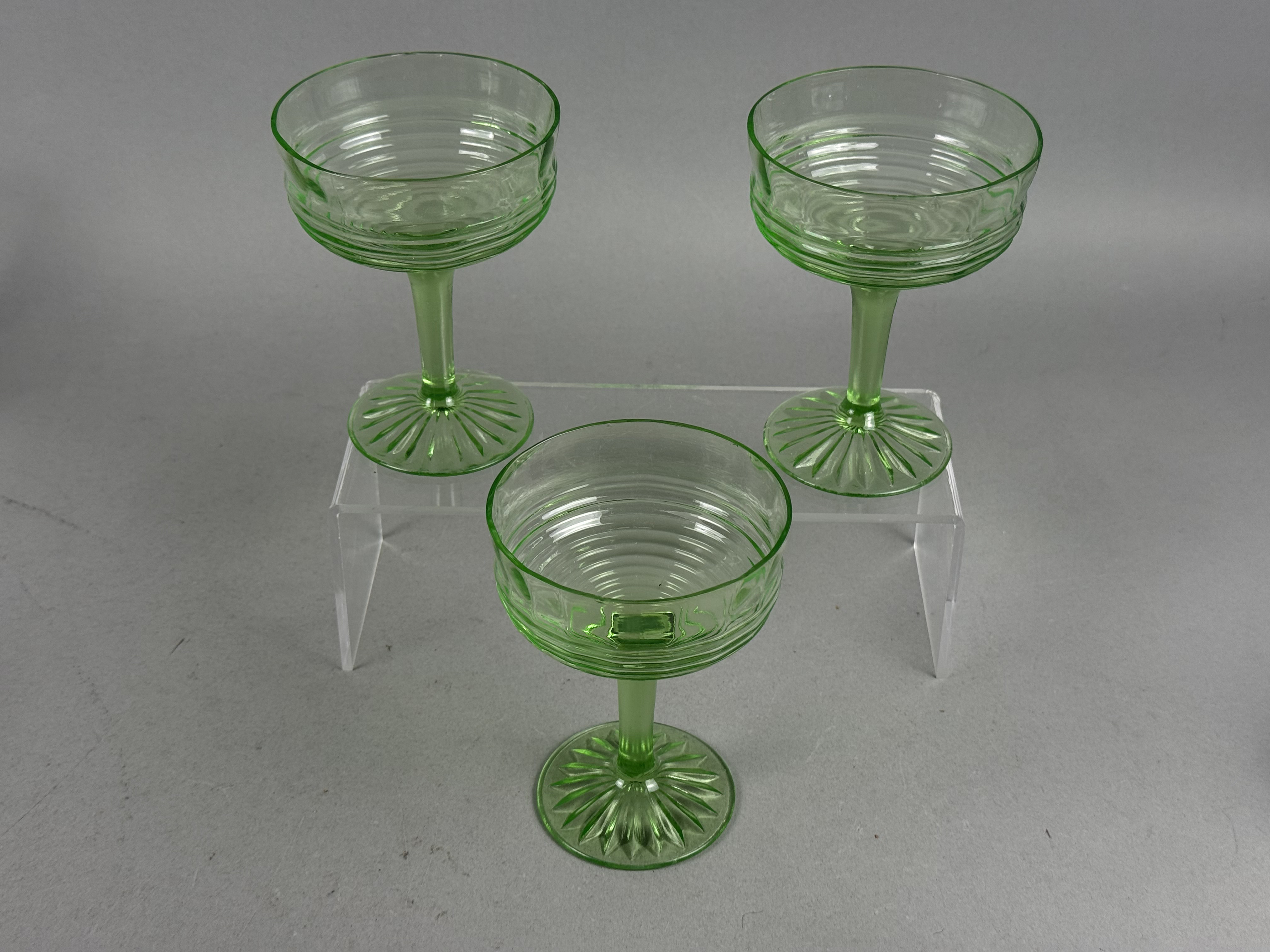 Trio of Anchor Hocking Ring Coupes