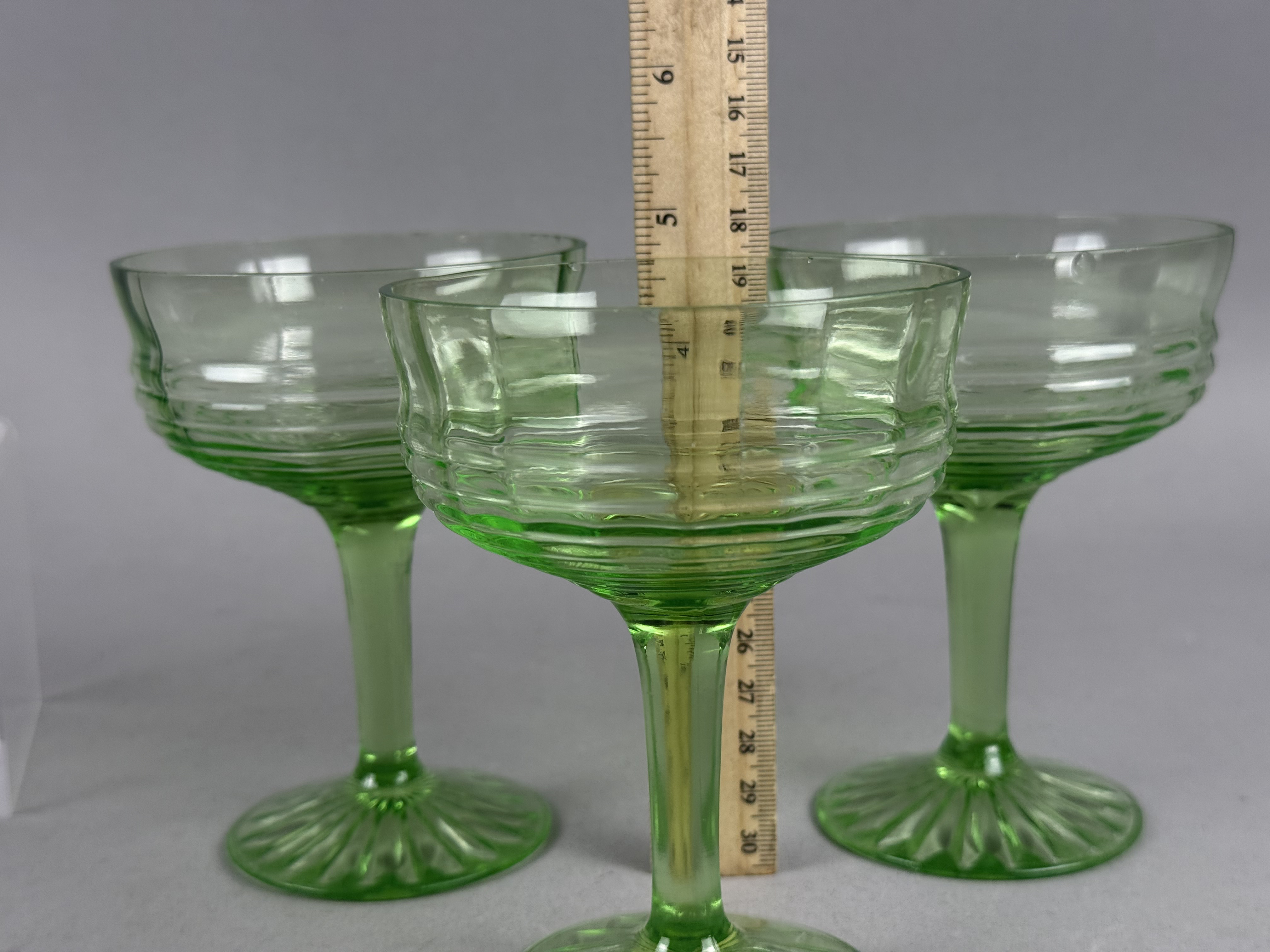 Trio of Anchor Hocking Ring Coupes
