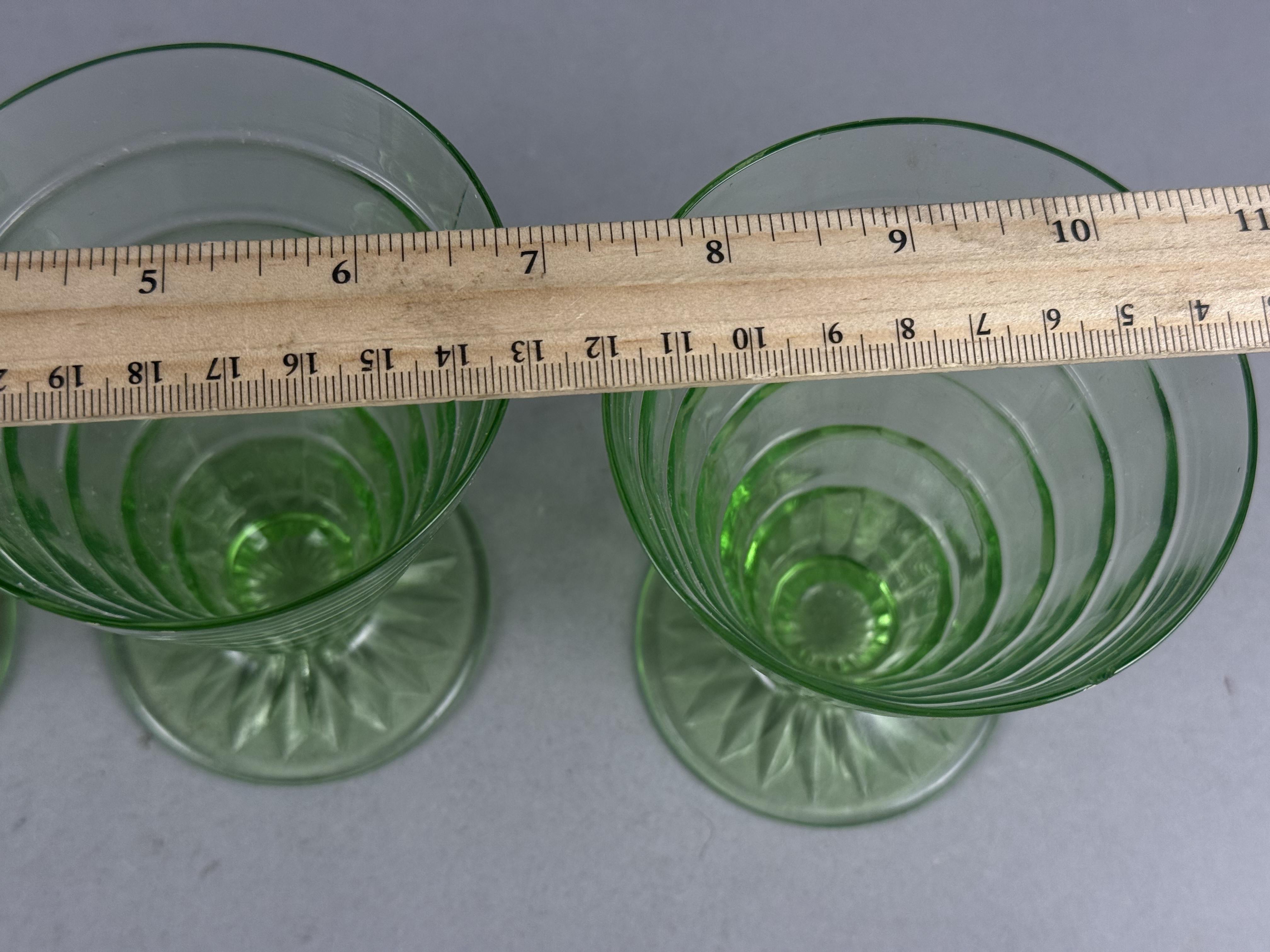 Trio of Hocking Ring Pattern Tumblers