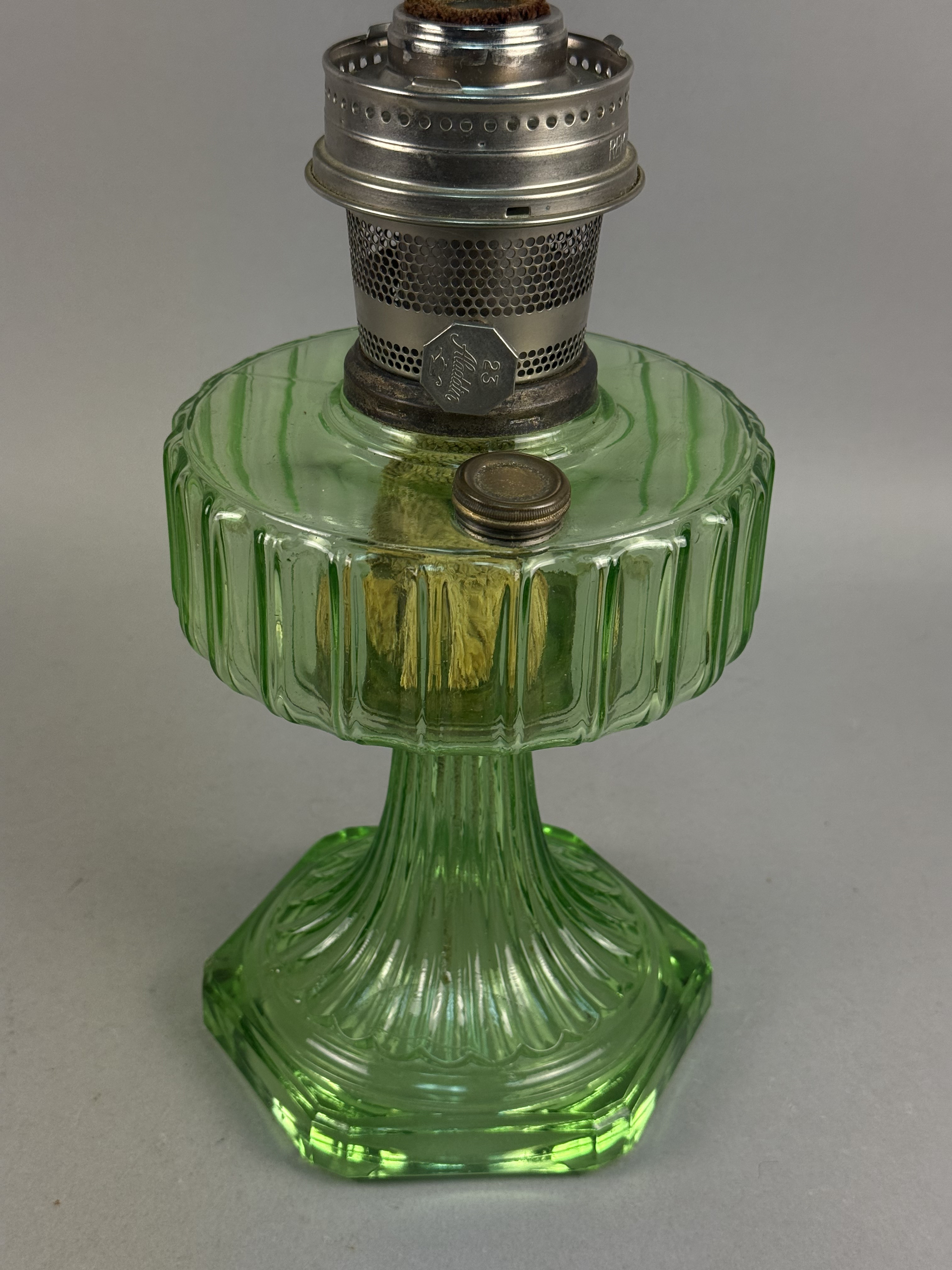 Aladdin Model 23 Green Cathedral Lamp
