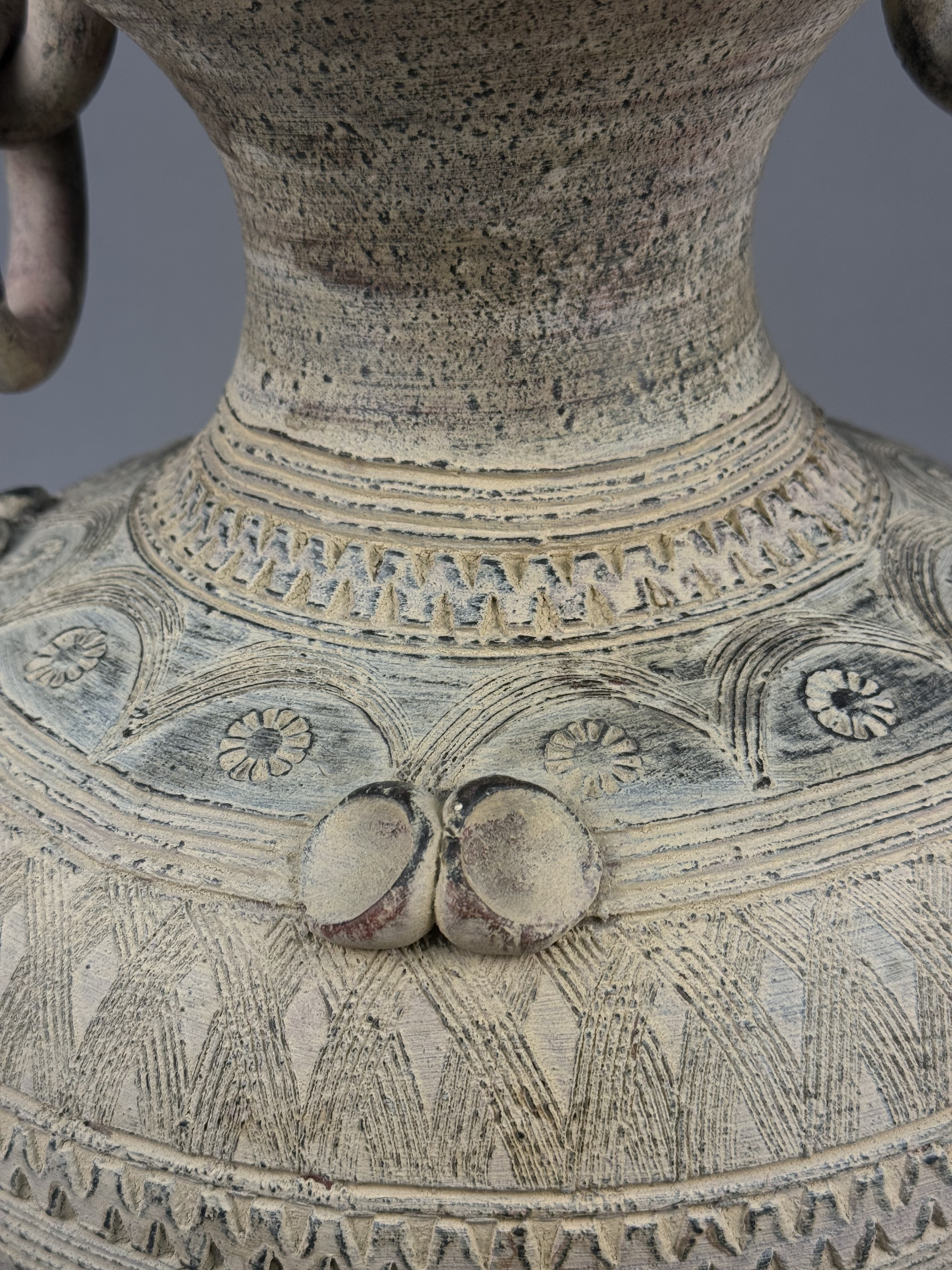 Large Southeast Asian Ring-Handled Jar