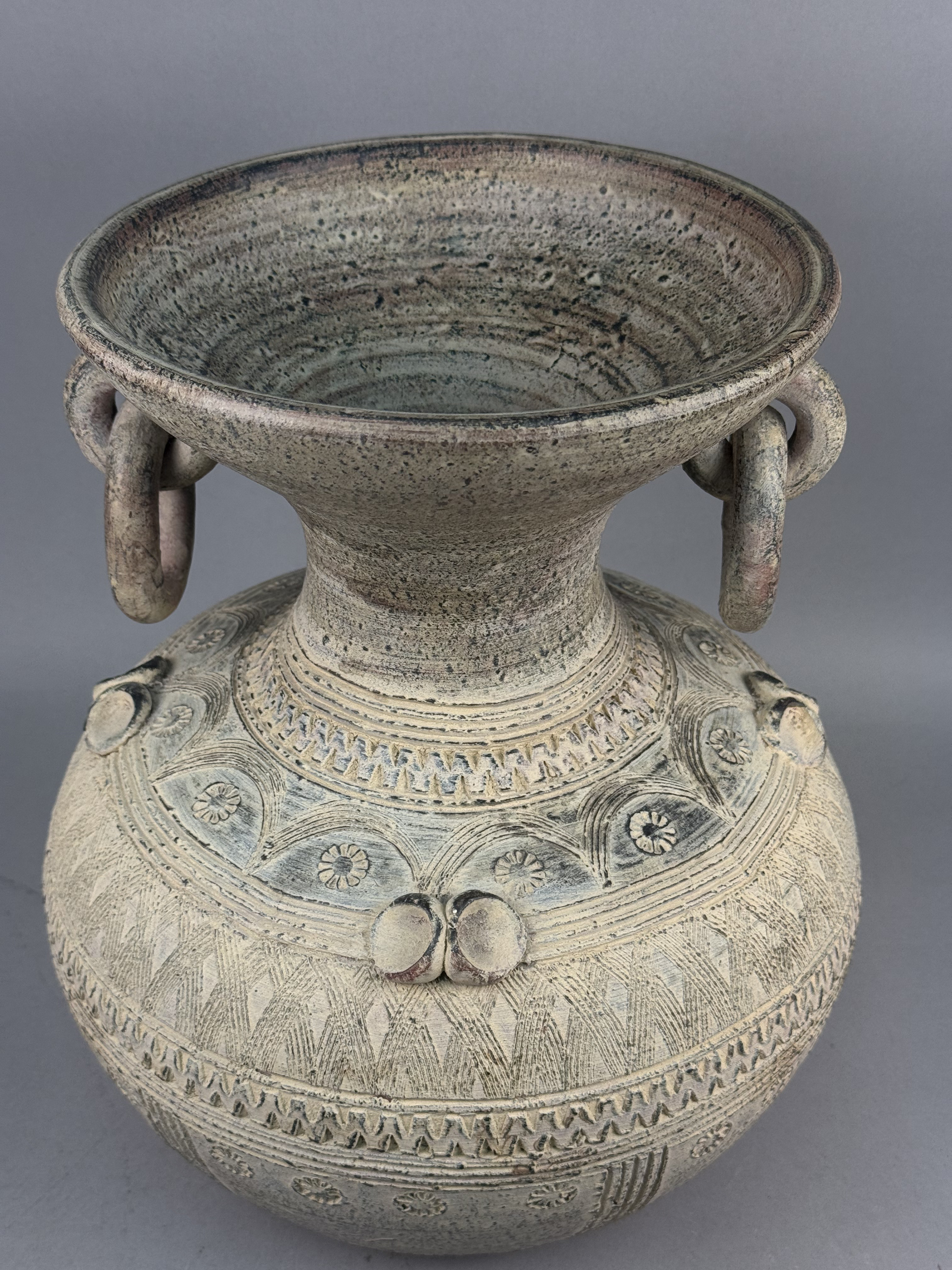 Large Southeast Asian Ring-Handled Jar
