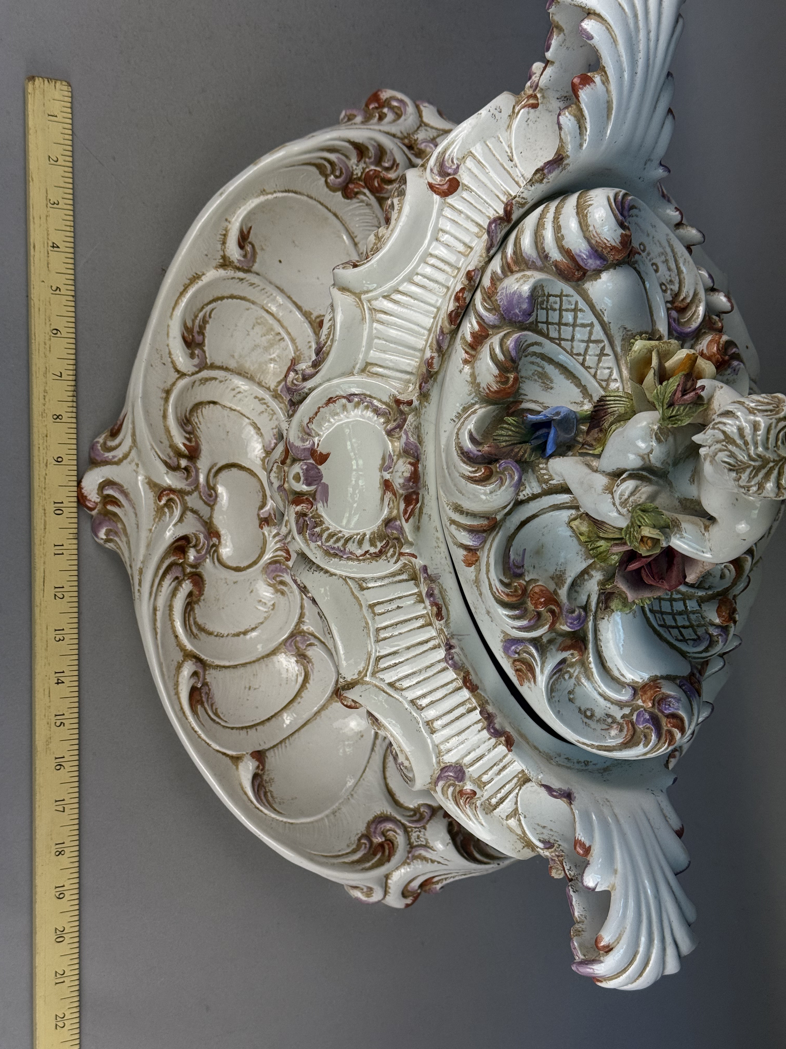 Italian Ceramic Floral Tureen Set