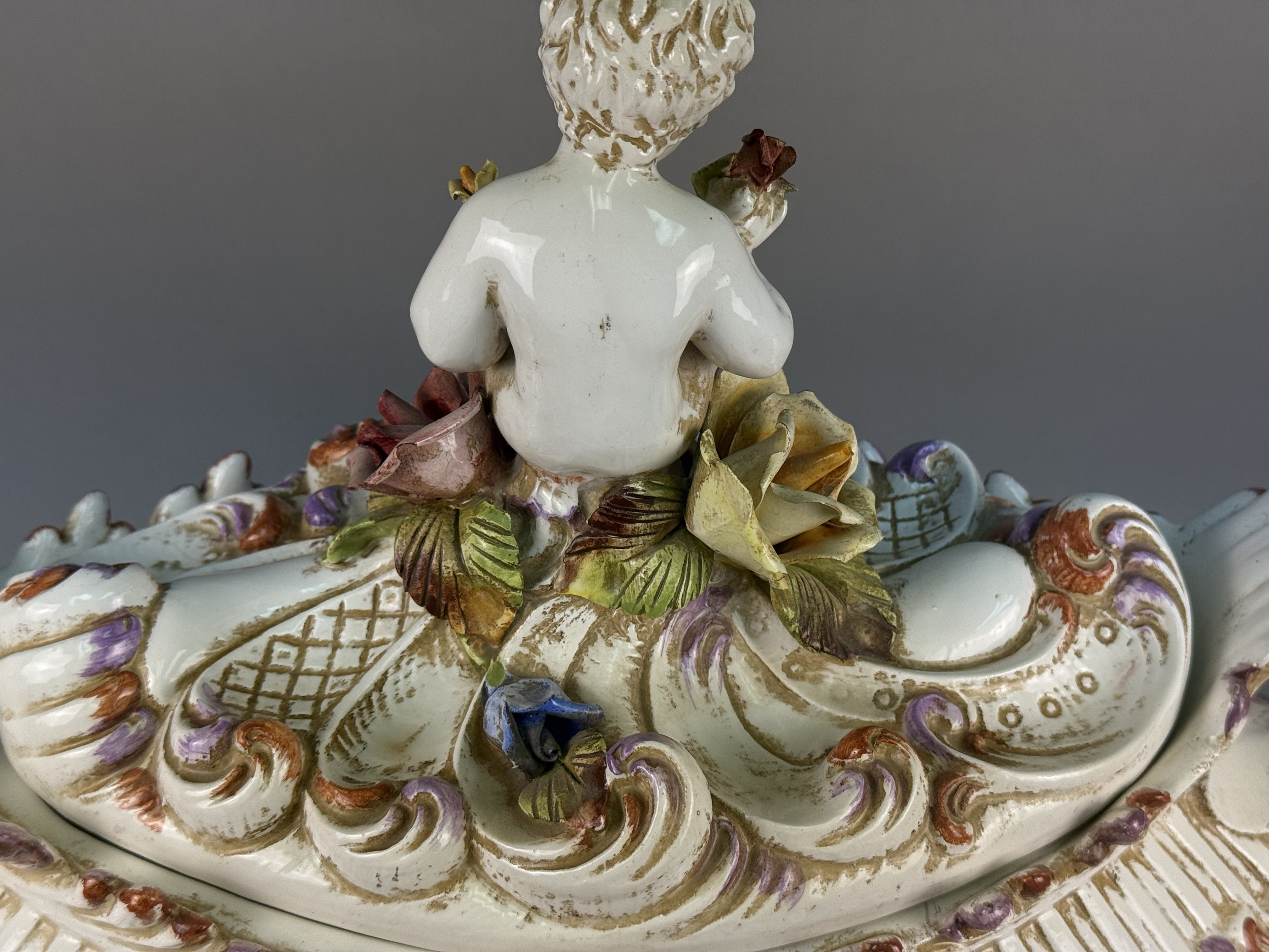 Italian Ceramic Floral Tureen Set