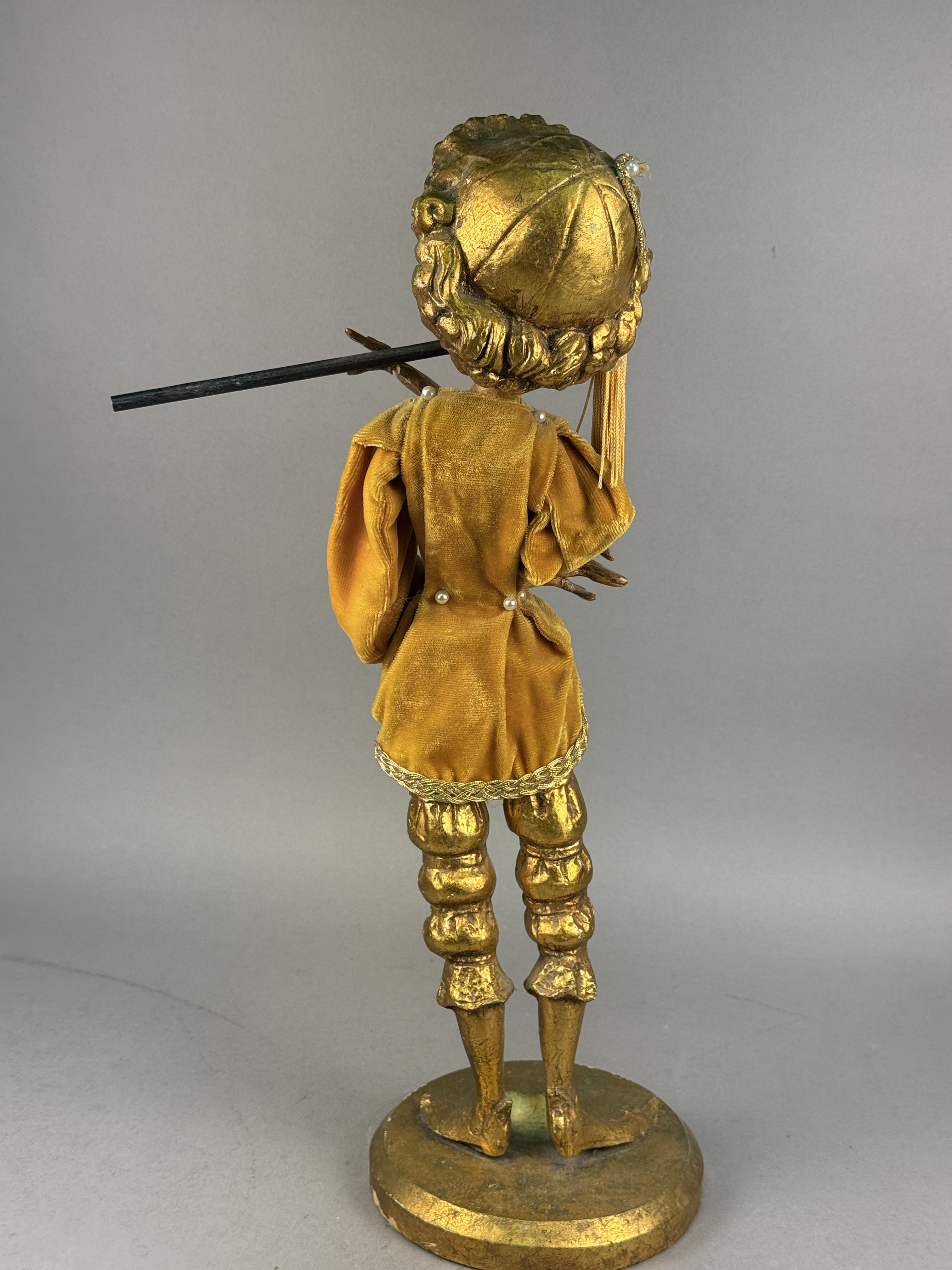 Mid-Century Stylized Musician Flutist Doll