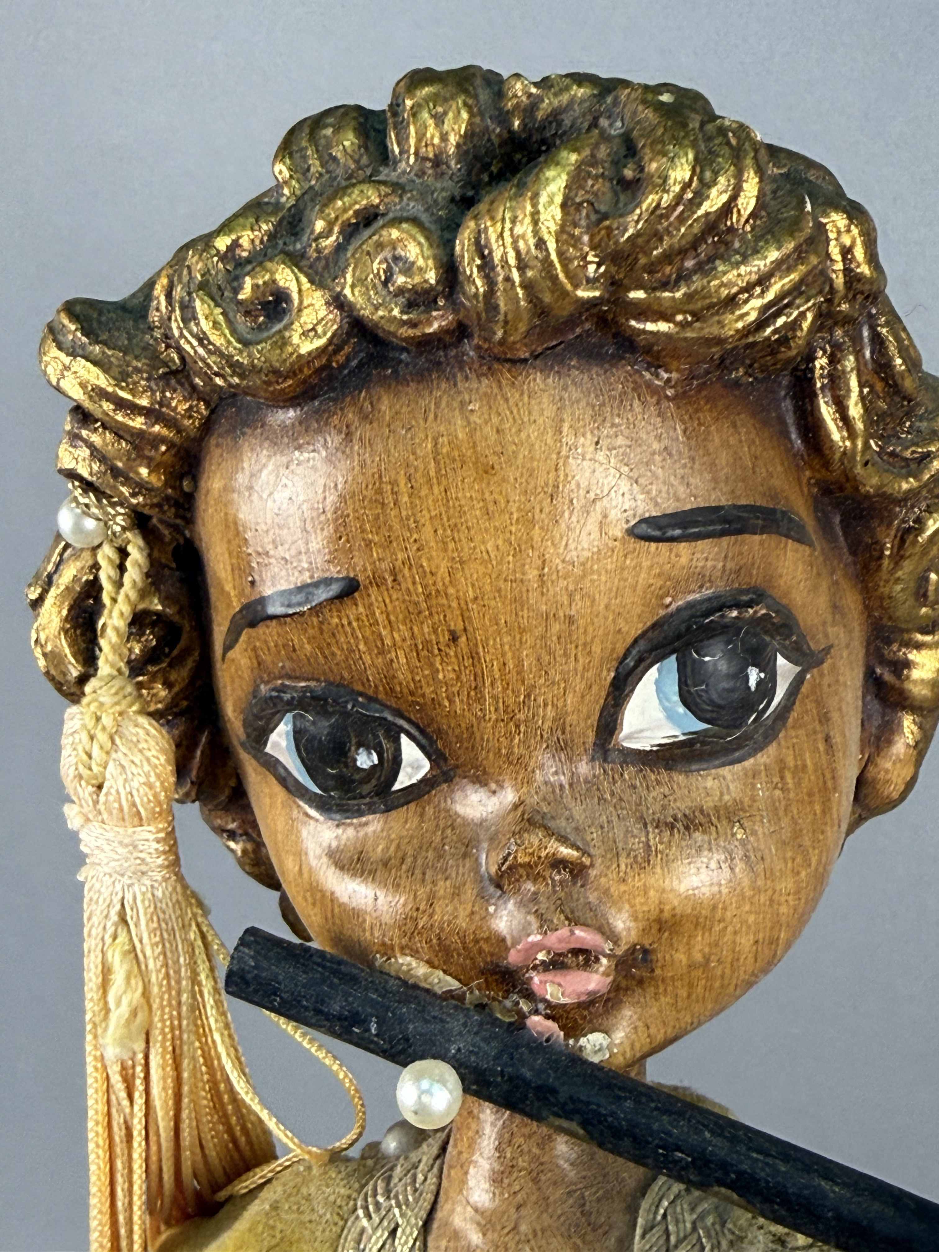 Mid-Century Stylized Musician Flutist Doll