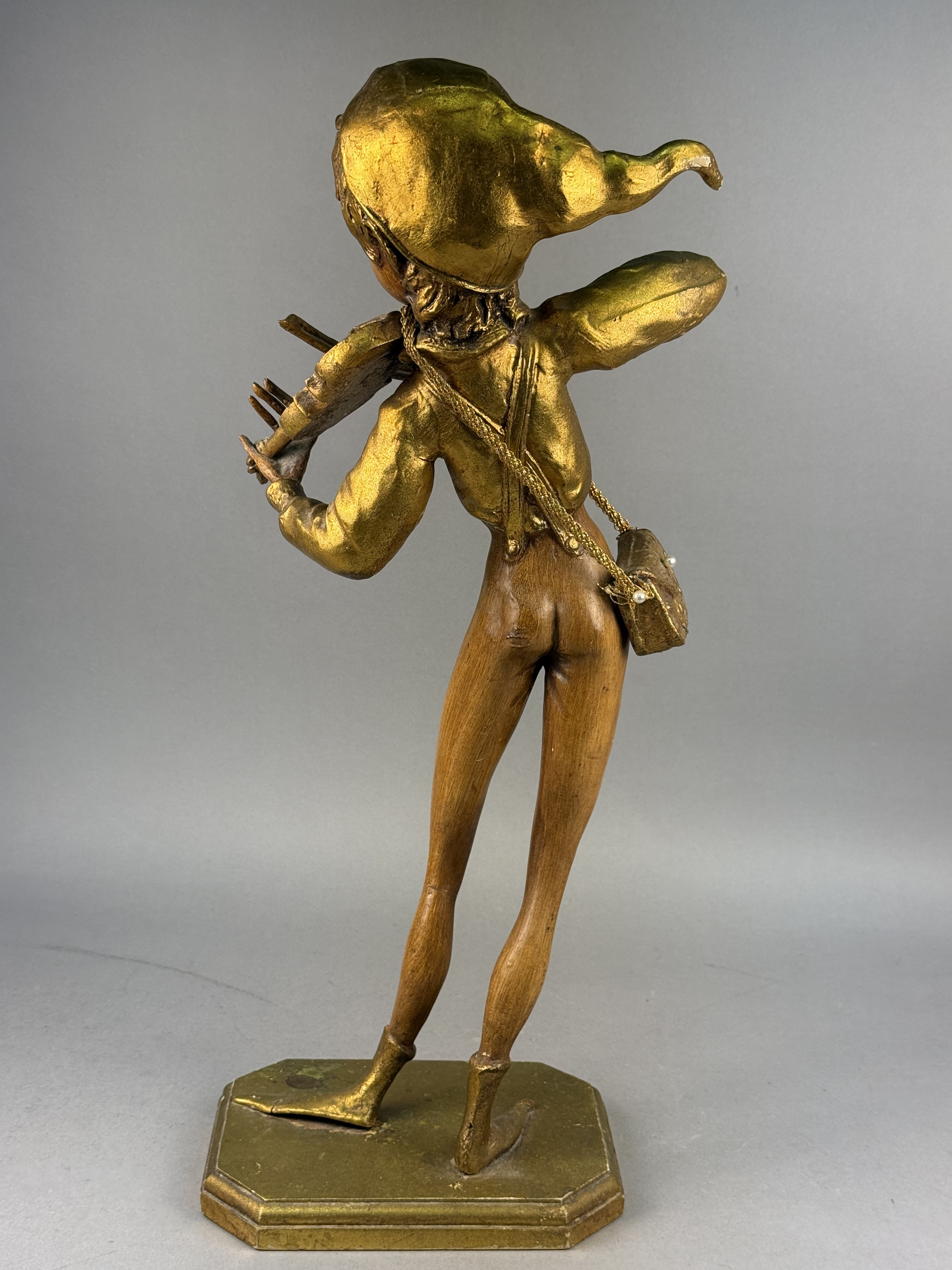 Mid-Century Gilt Wood Elf Violinist