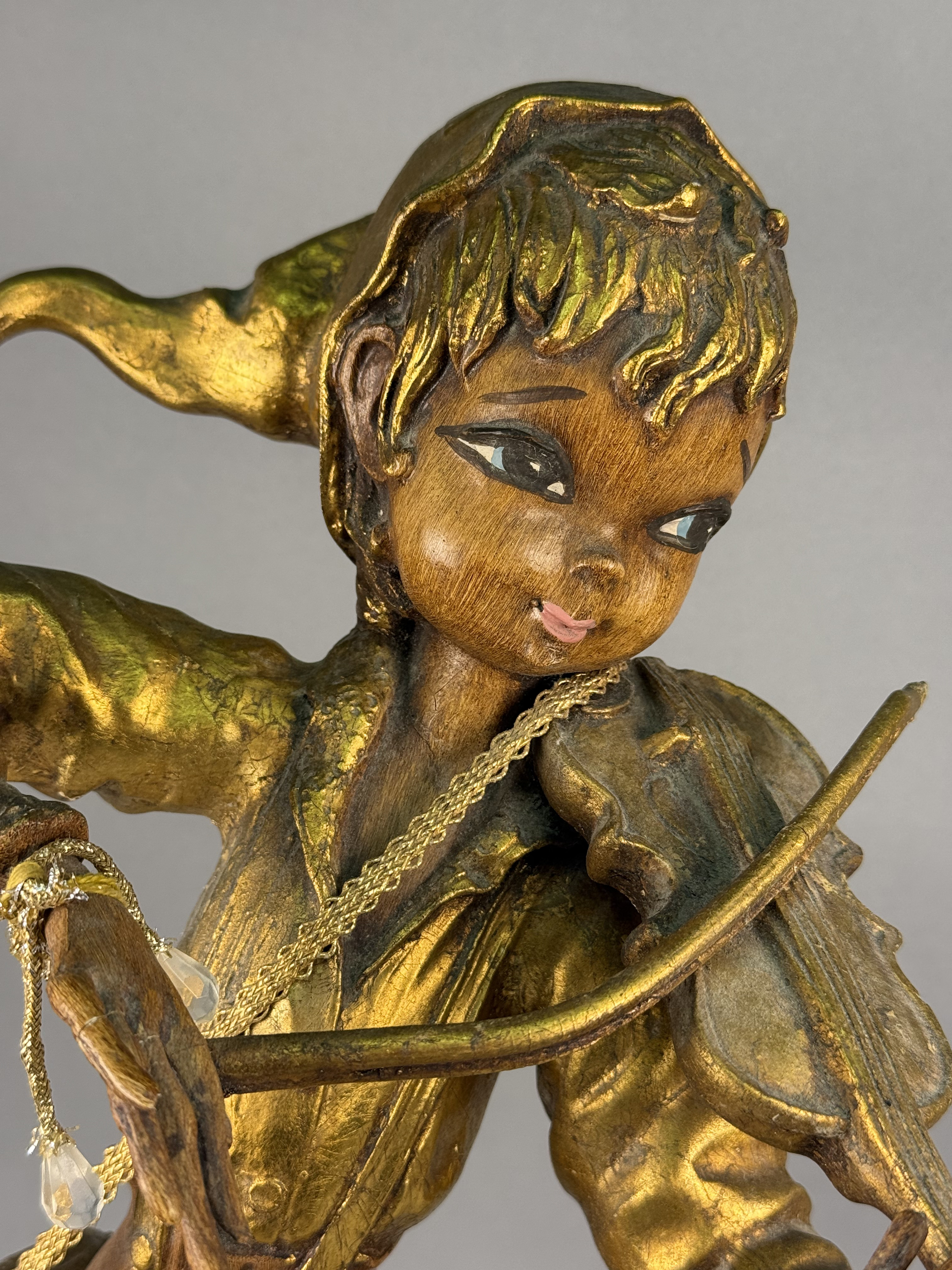 Mid-Century Gilt Wood Elf Violinist