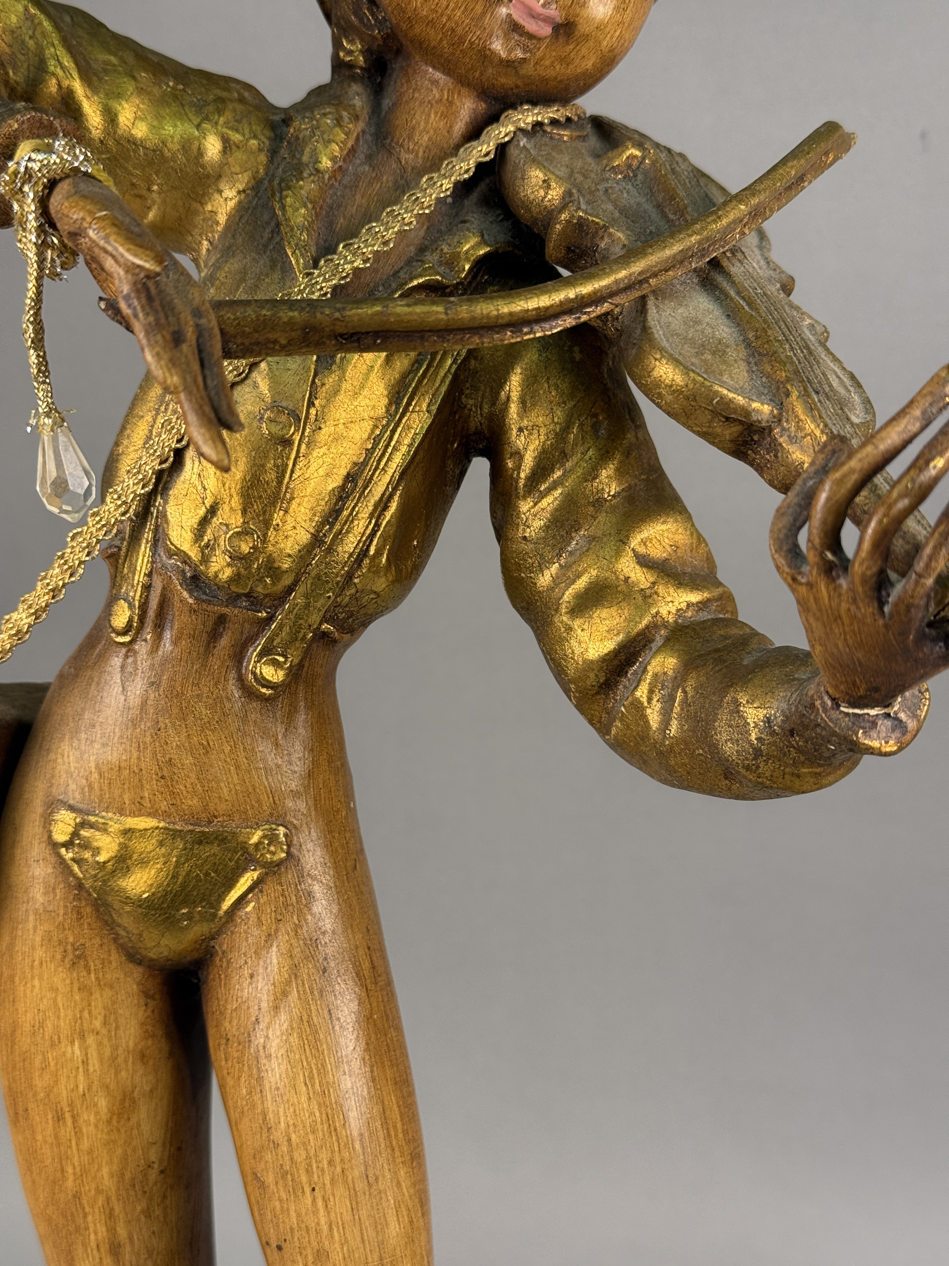 Mid-Century Gilt Wood Elf Violinist