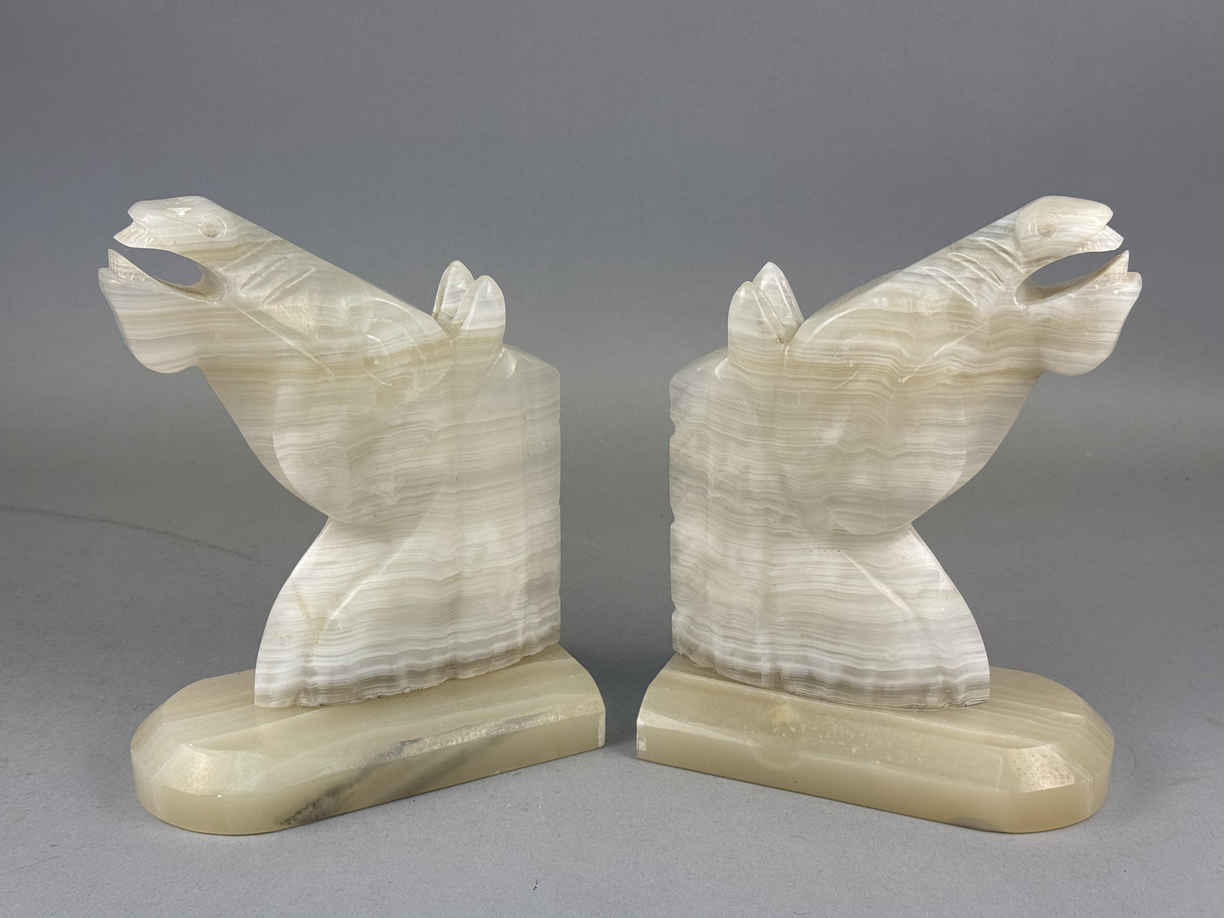 Art Deco Onyx Horse Bookends