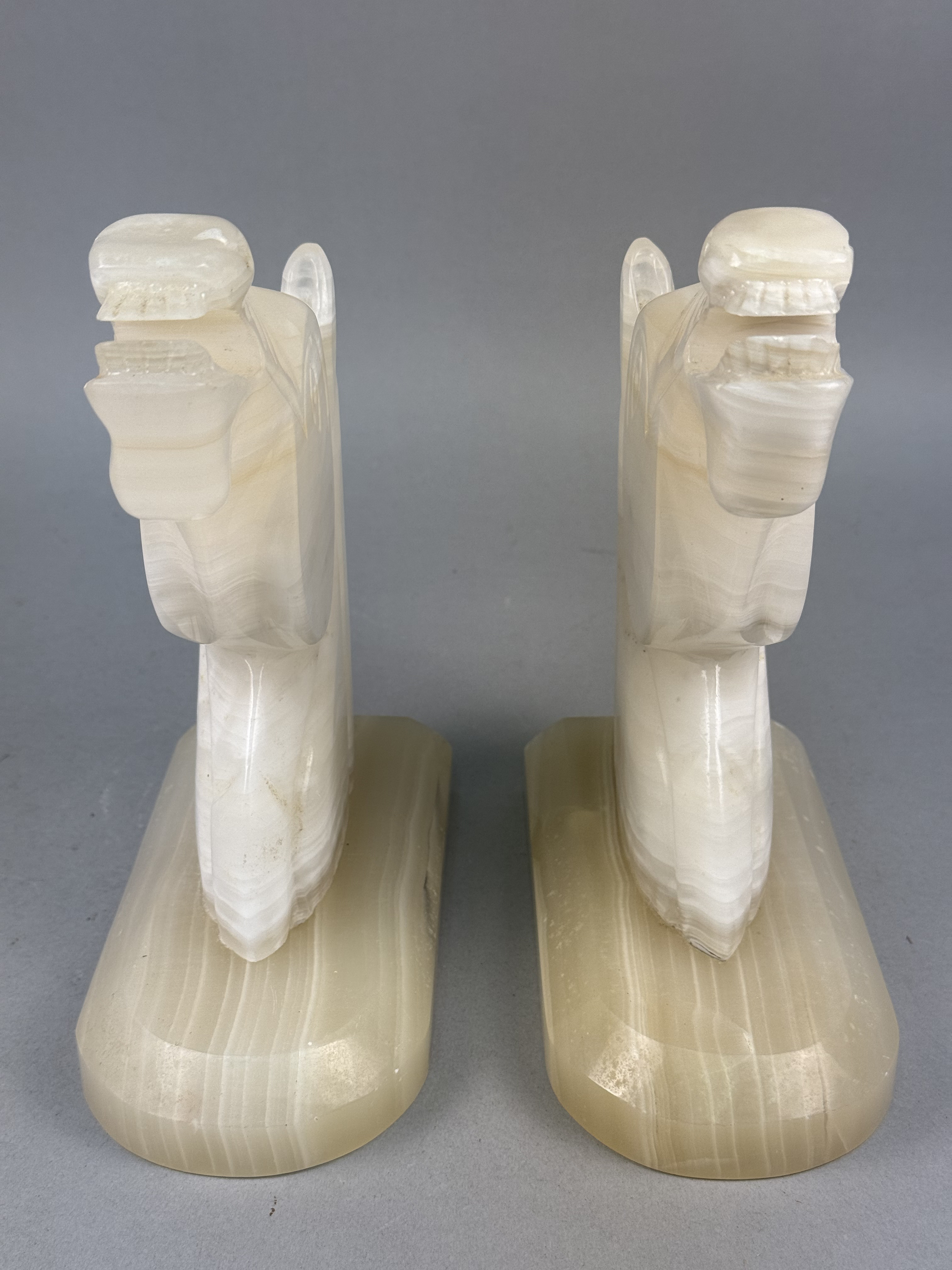 Art Deco Onyx Horse Bookends