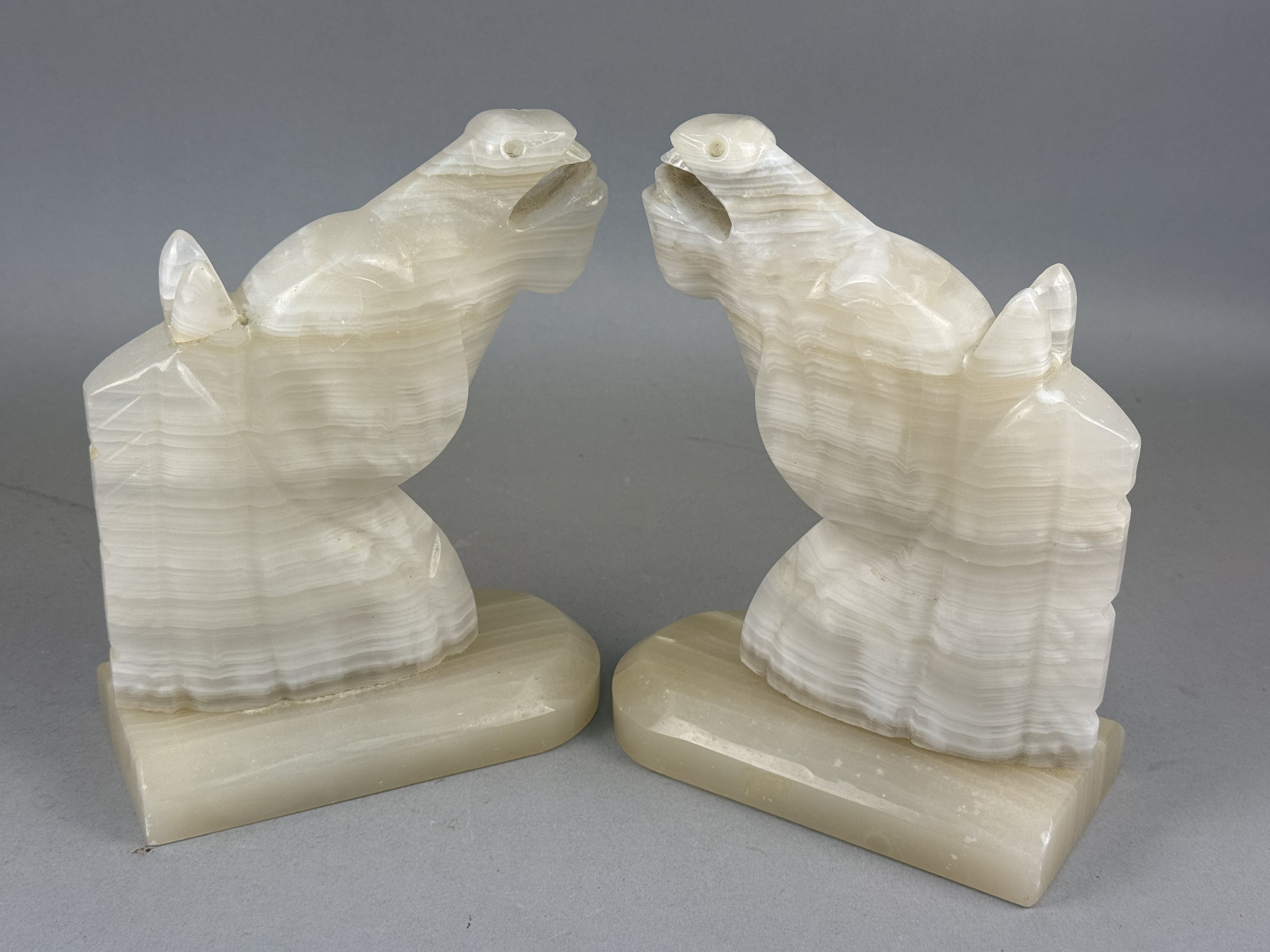 Art Deco Onyx Horse Bookends