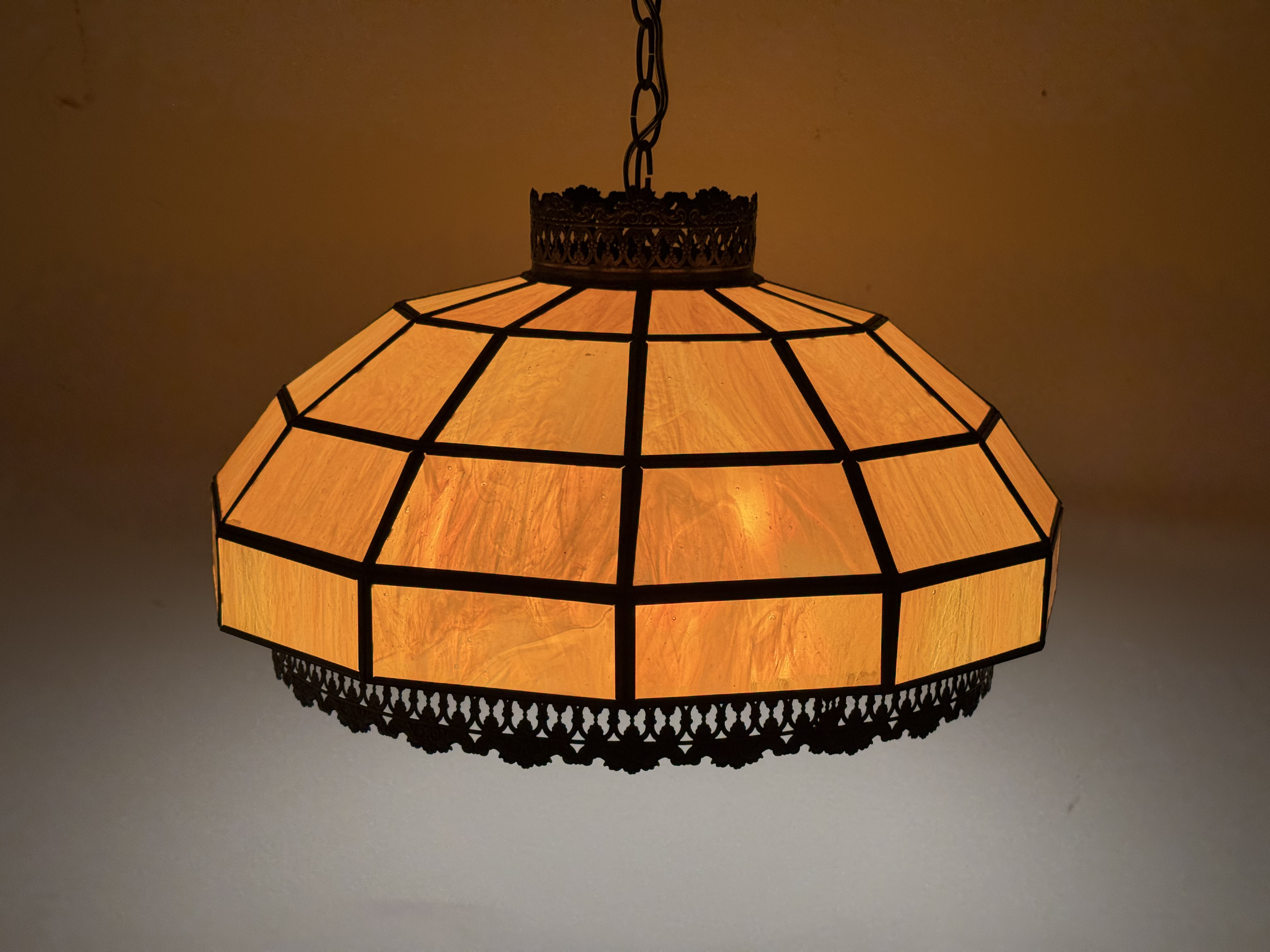 Arts & Crafts Slag Glass Chandelier