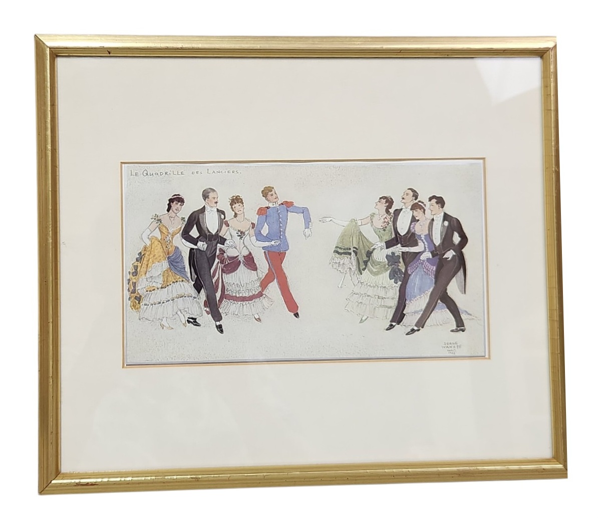 Serge Ivanoff Quadrille des Lanciers Watercolor
