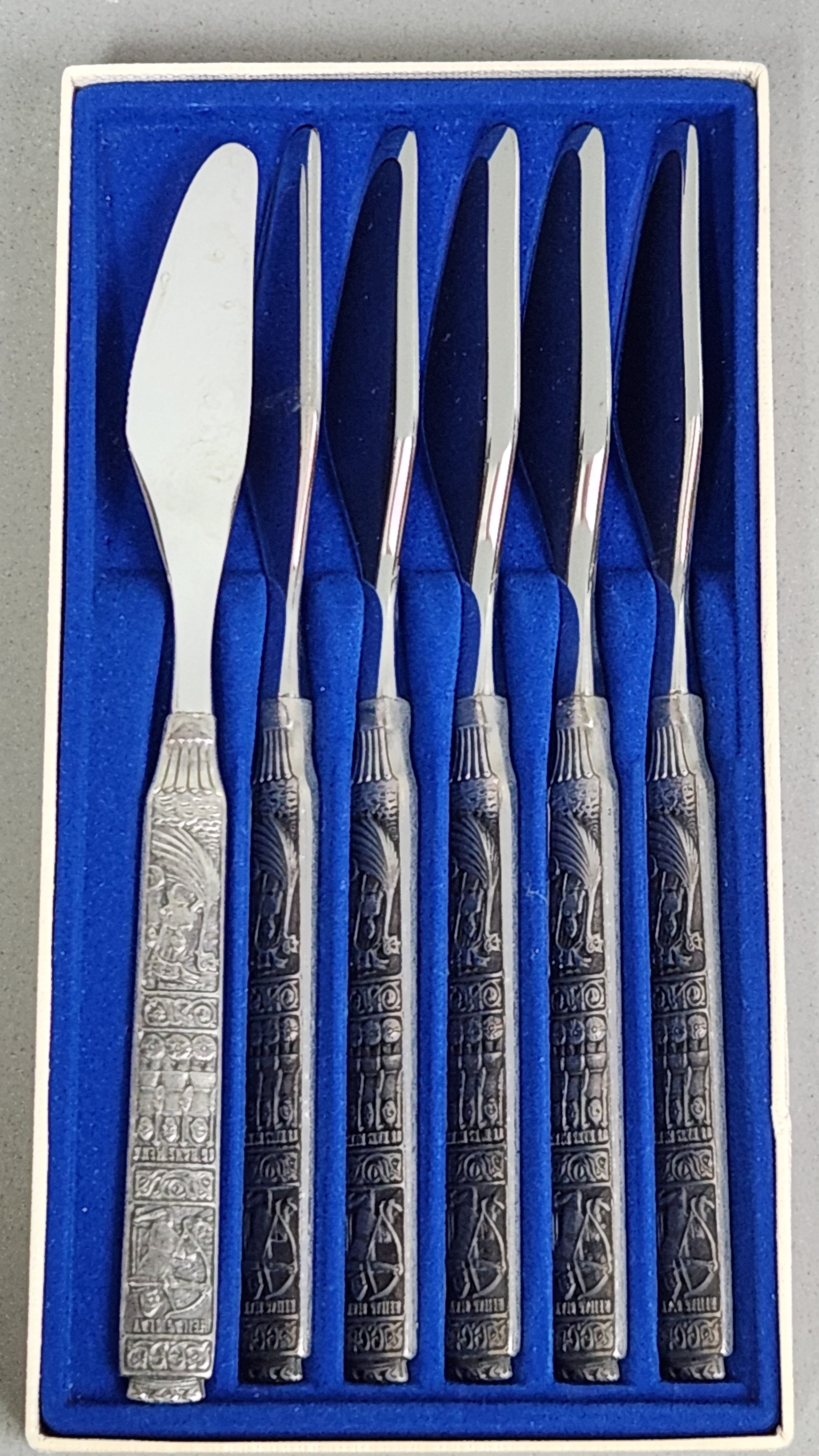 Set of Six Konge Tinn Knives