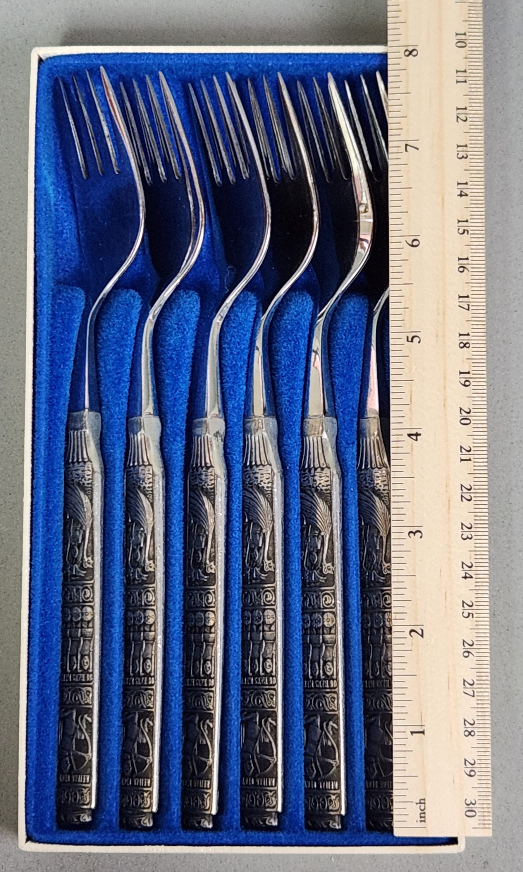 Six Konge-Tinn Norwegian Pewter Forks