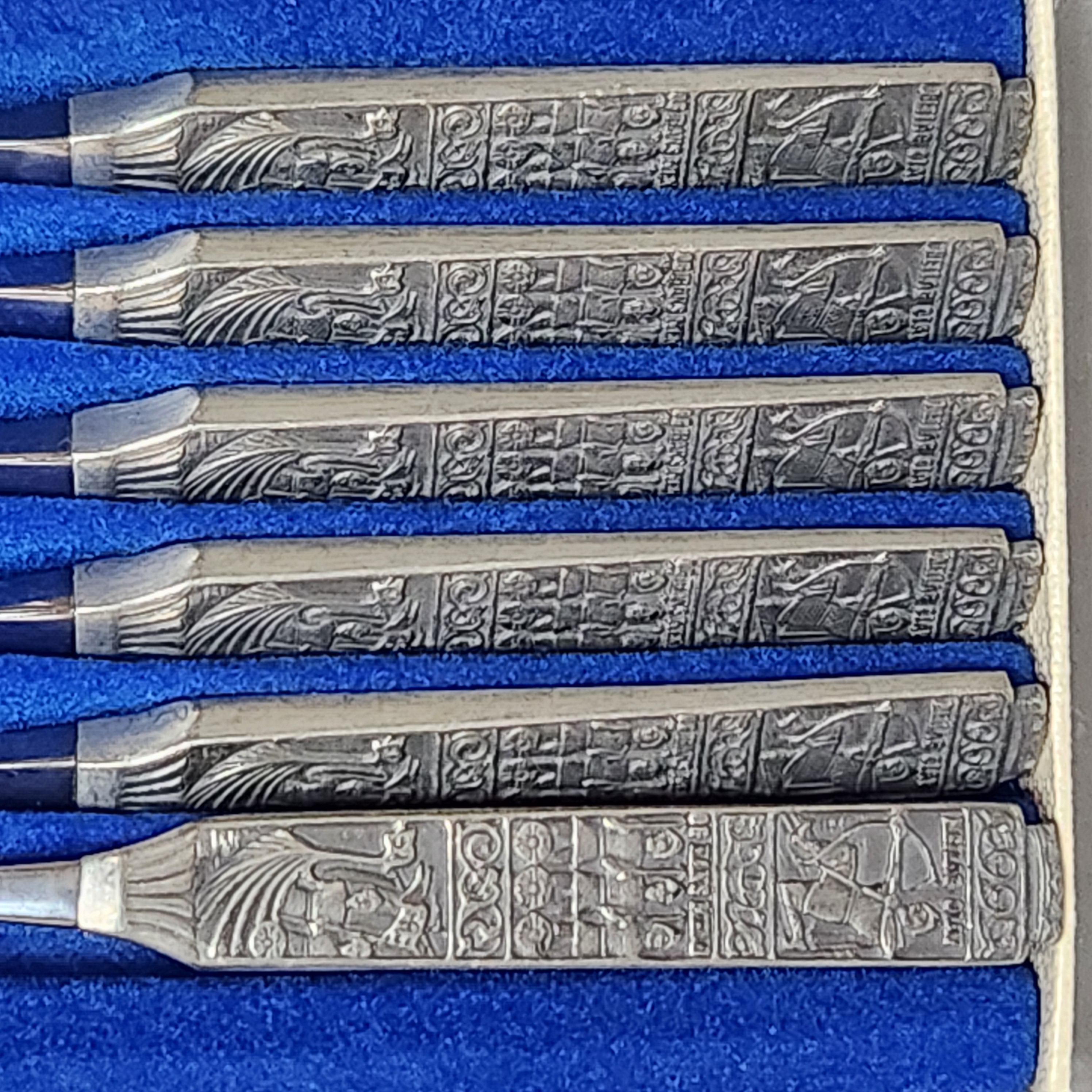 Six Konge Tinn Pewter Teaspoons