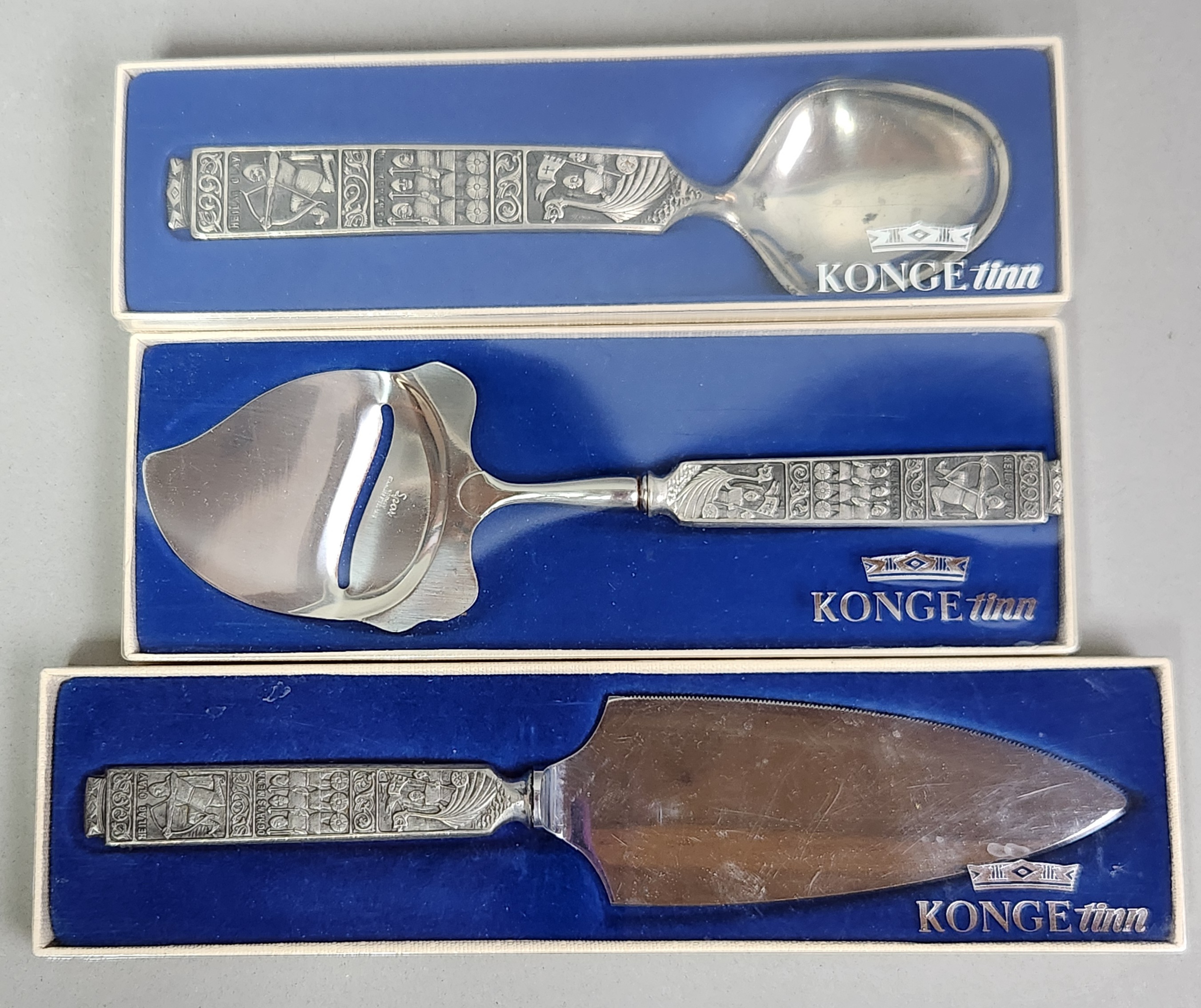Konge Tinn Pewter Serving Set