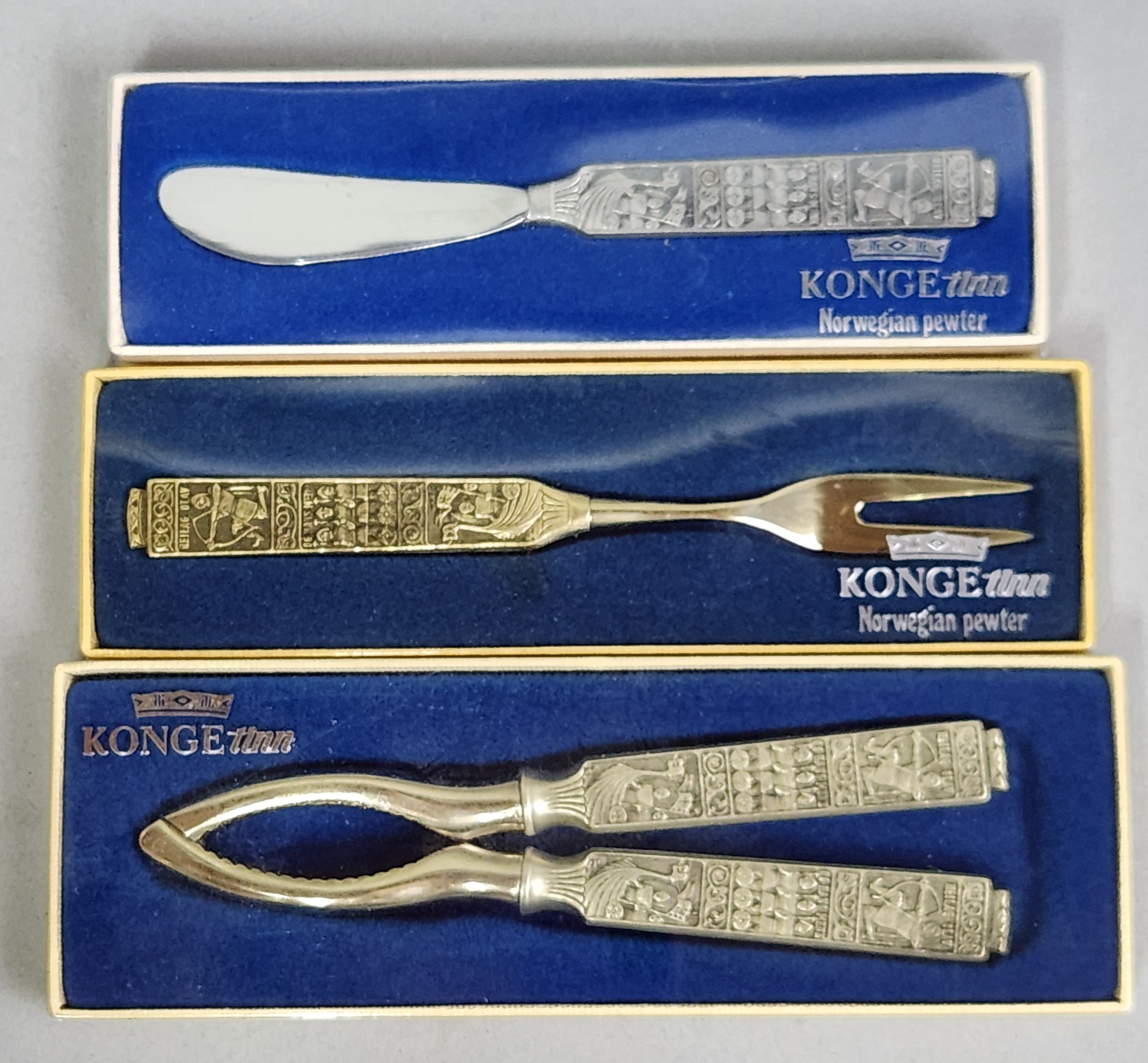 Konge-Tinn Norwegian Pewter Serving Set