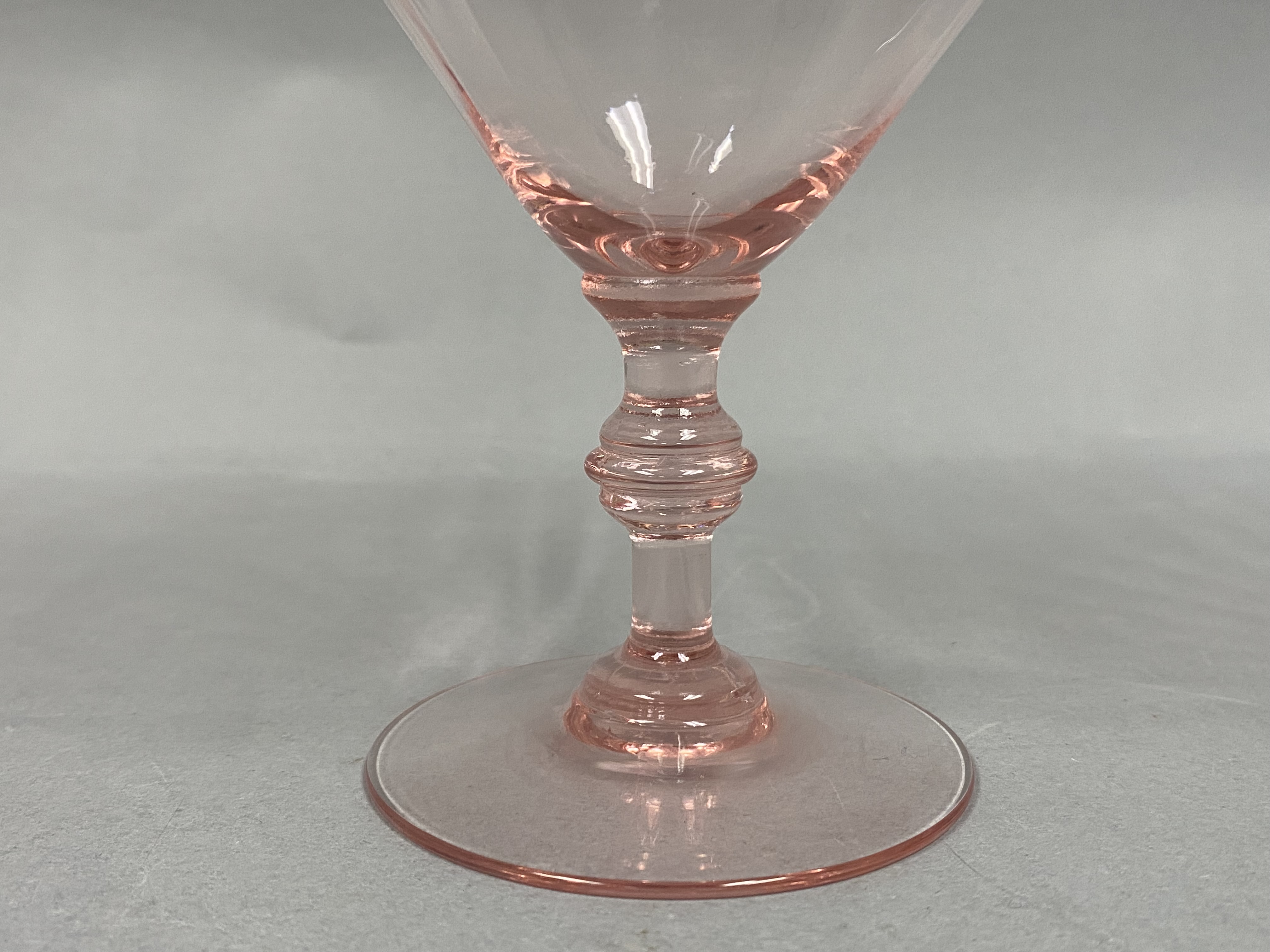 Four Pink Fry Cocktail Glasses