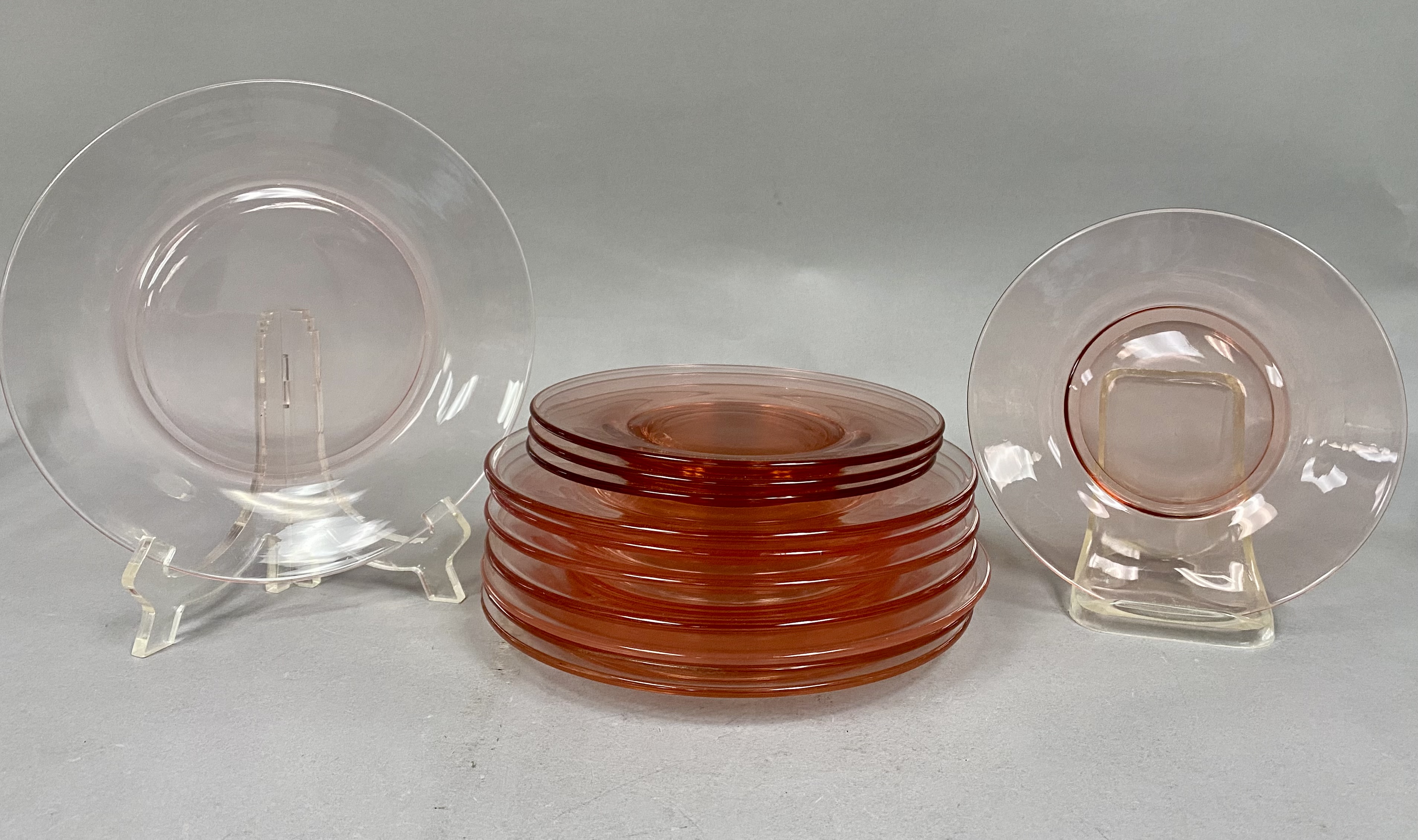 12 Hocking Pink Plates