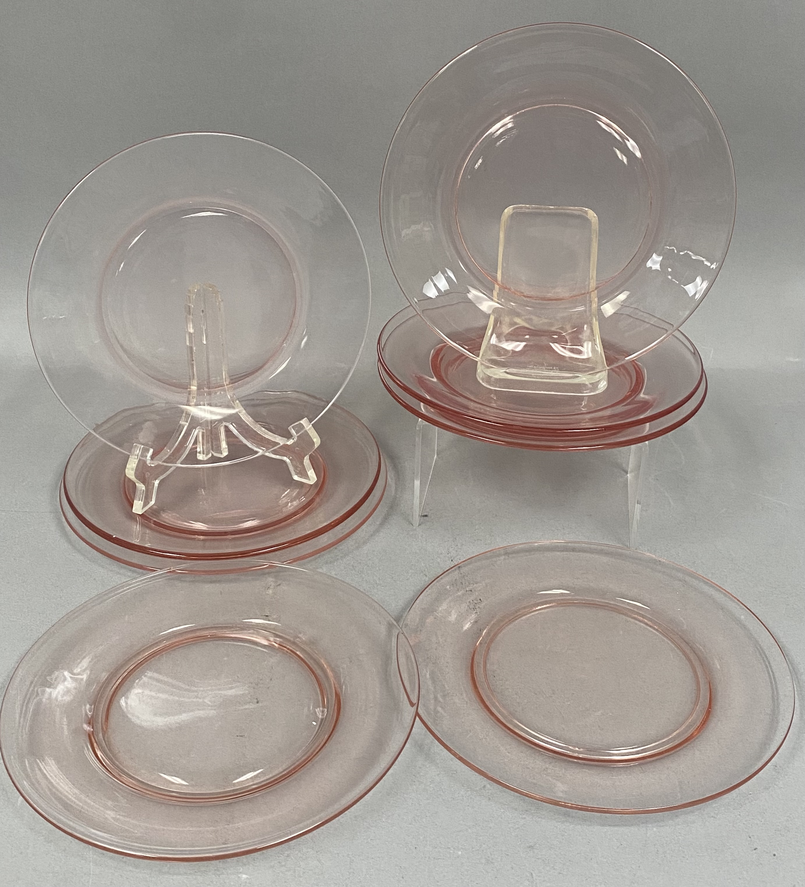 12 Hocking Pink Plates