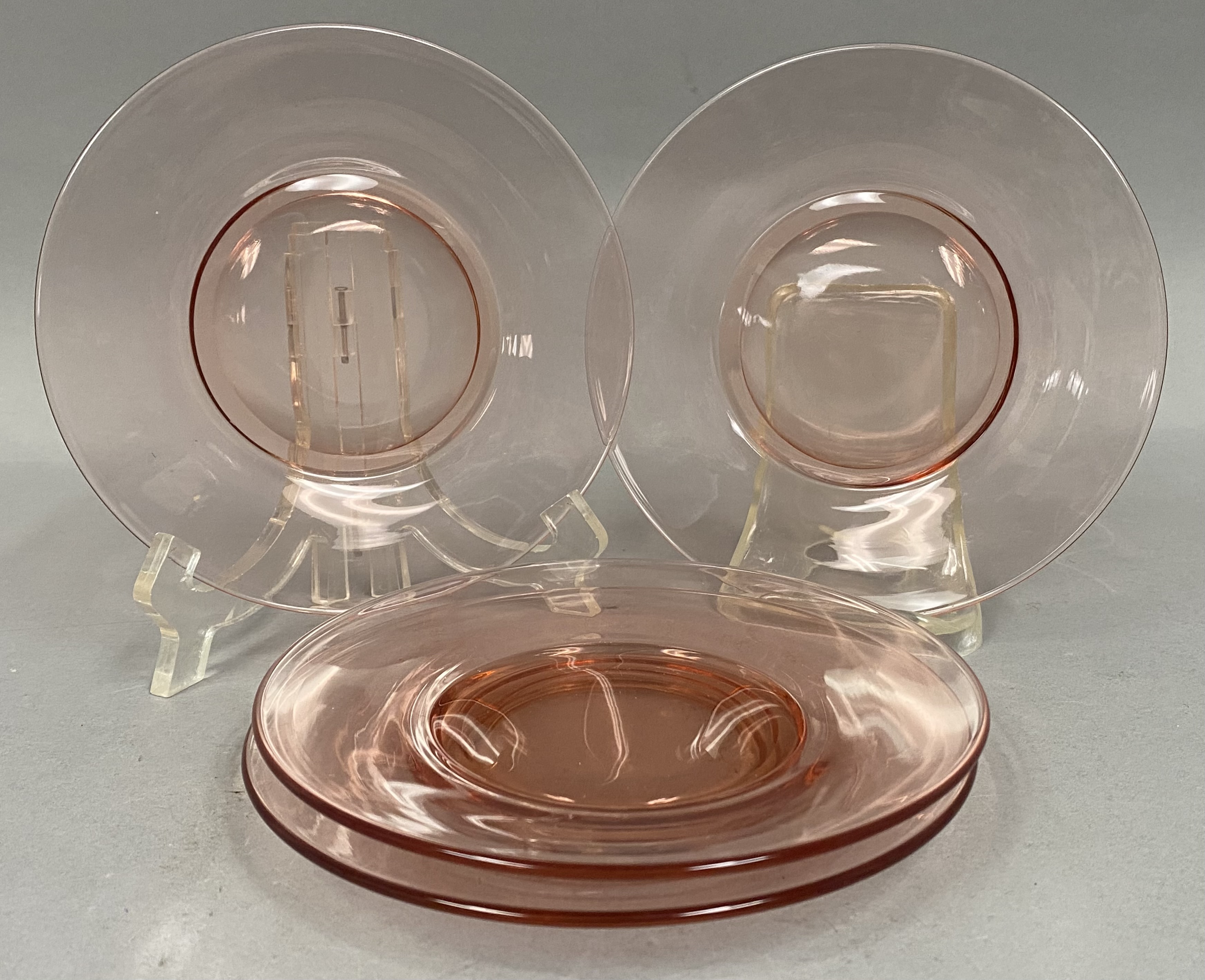 12 Hocking Pink Plates