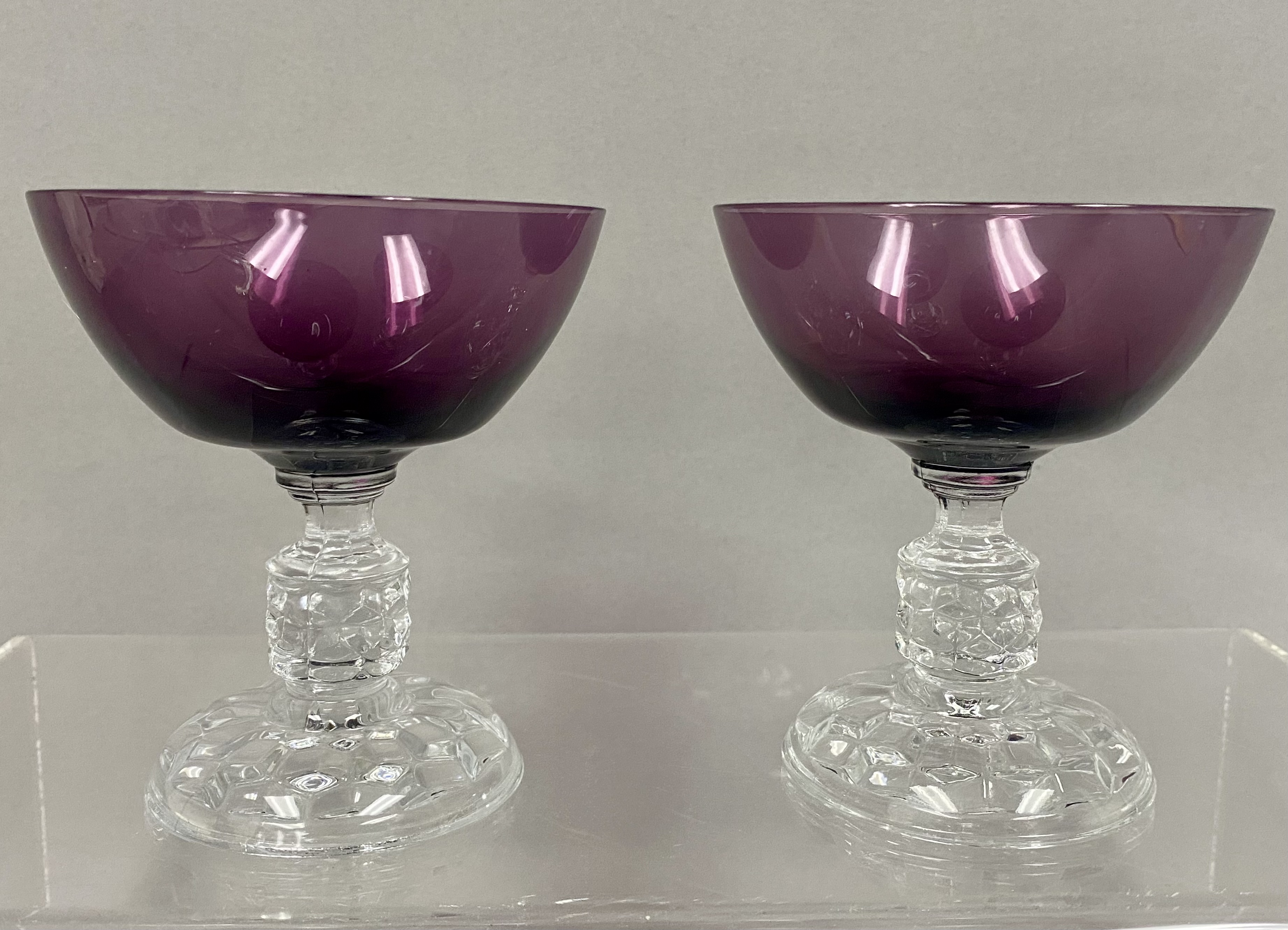 A Set of 4 Amethyst Stemware