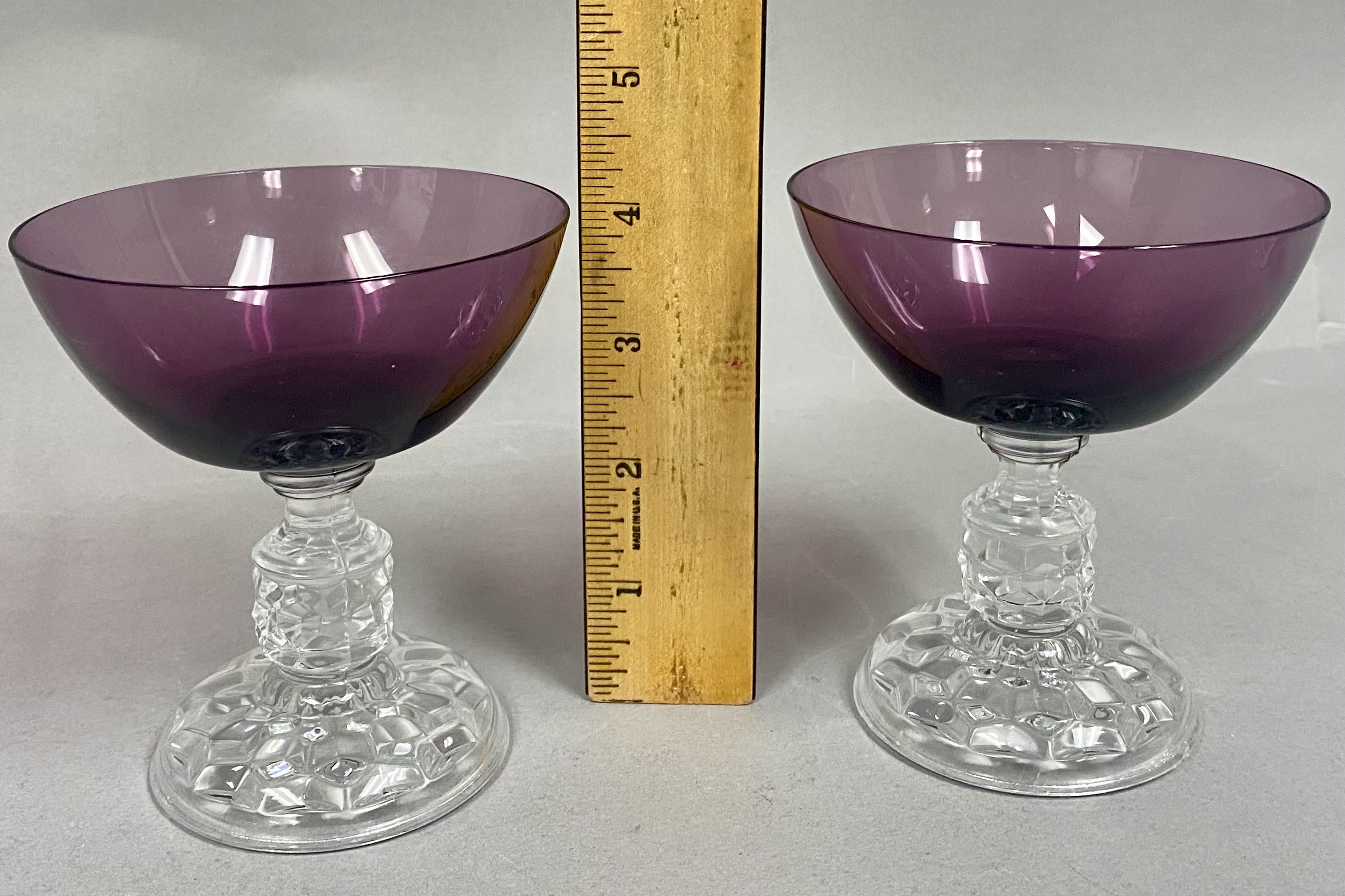 A Set of 4 Amethyst Stemware