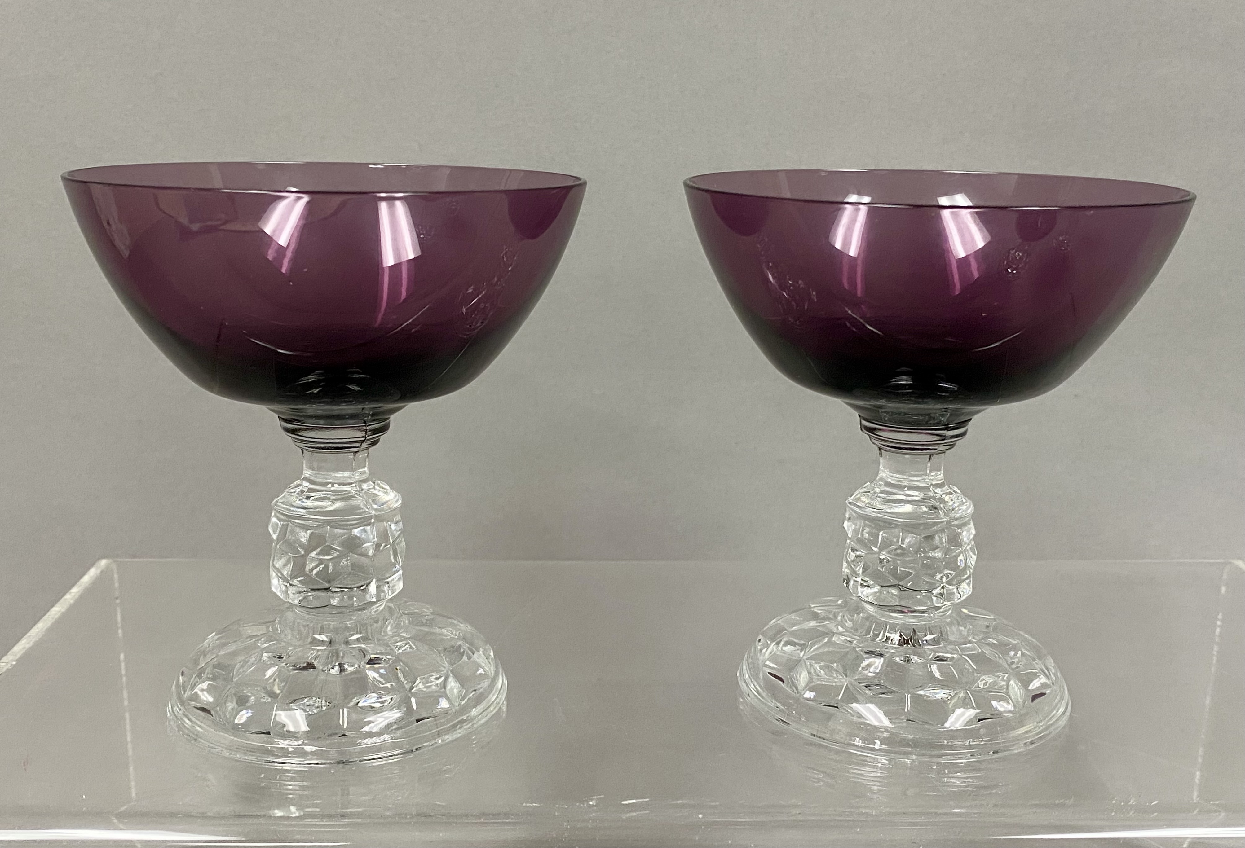 Four Amethyst Stemware Glasses
