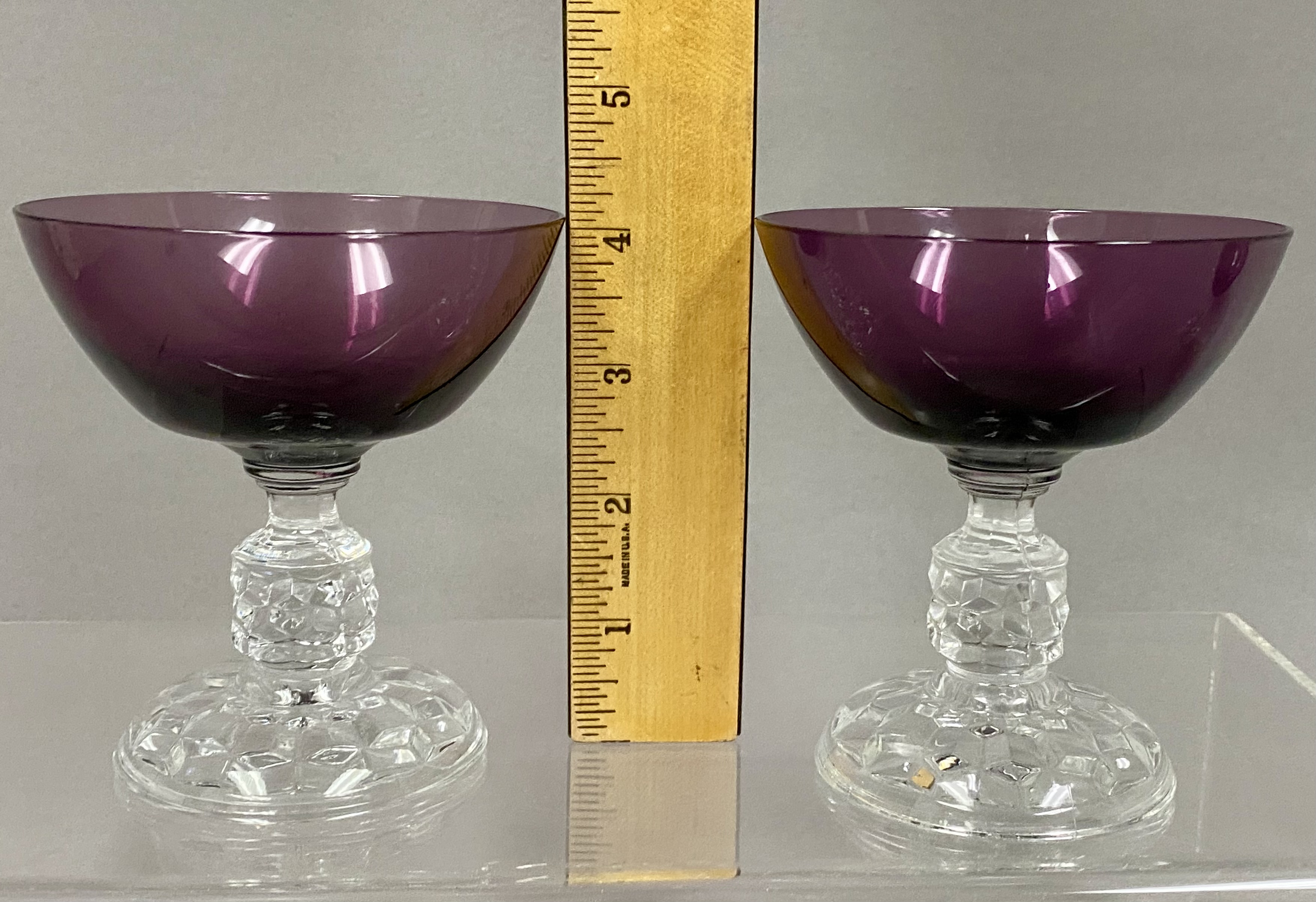Four Amethyst Stemware Glasses