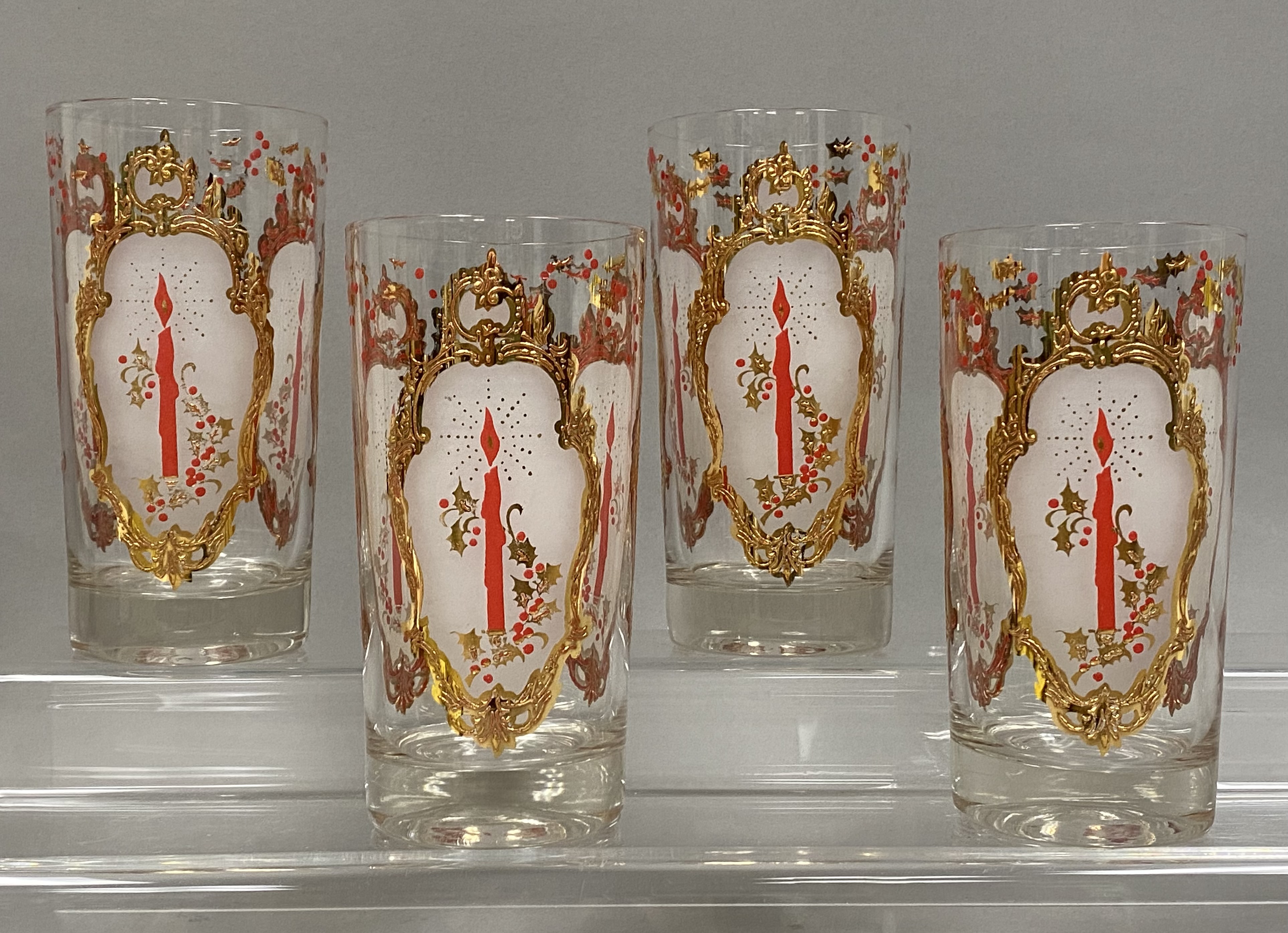 Christmas Candle Highball Glasses