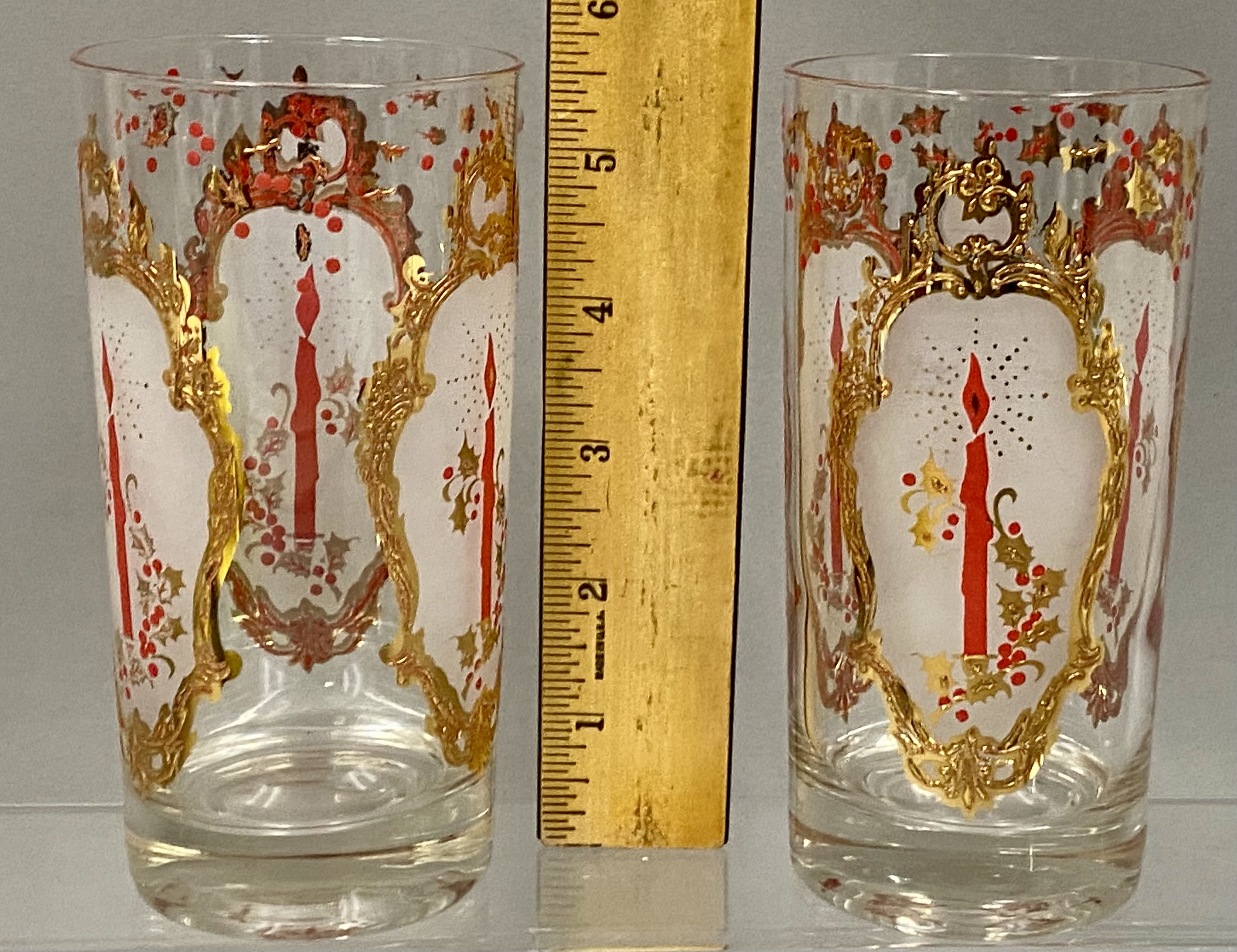 Christmas Candle Highball Glasses