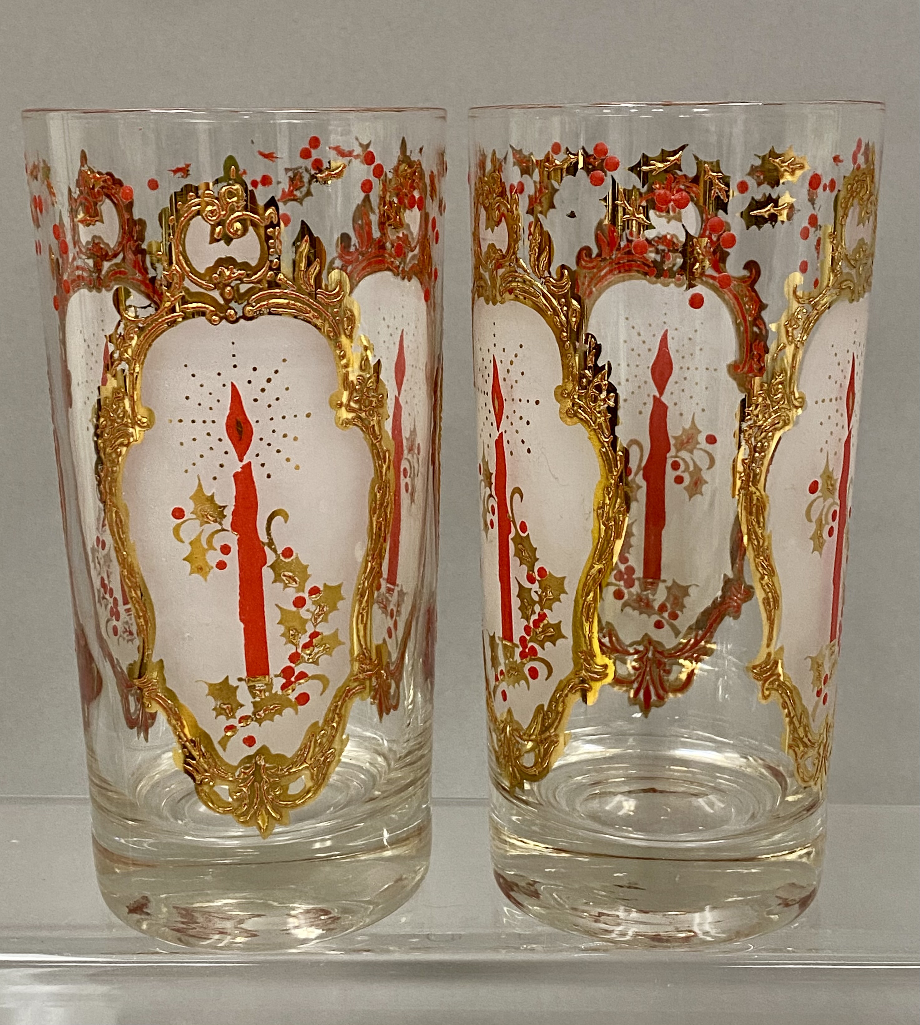 Christmas Candle Highball Glasses