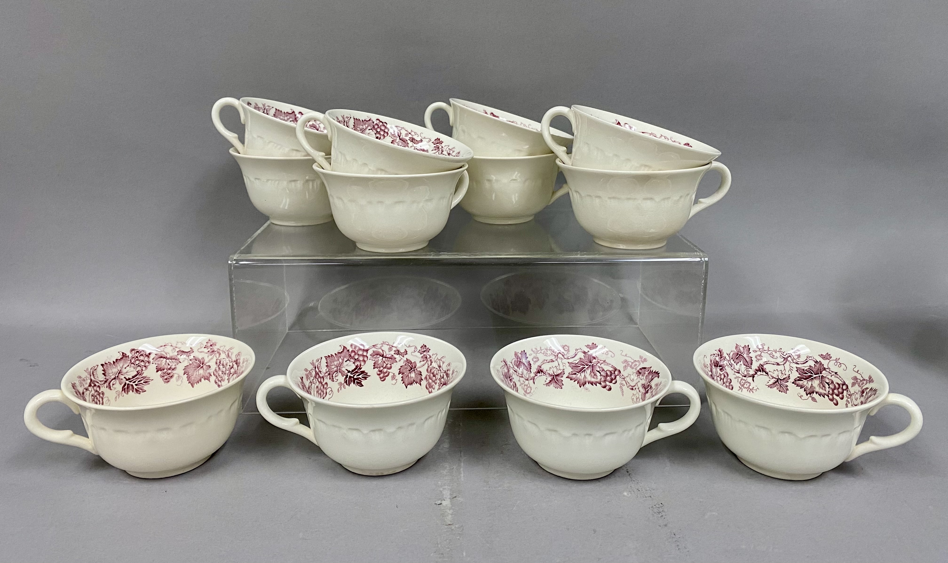 Set of 12 Wedgwood Old Vine Cups