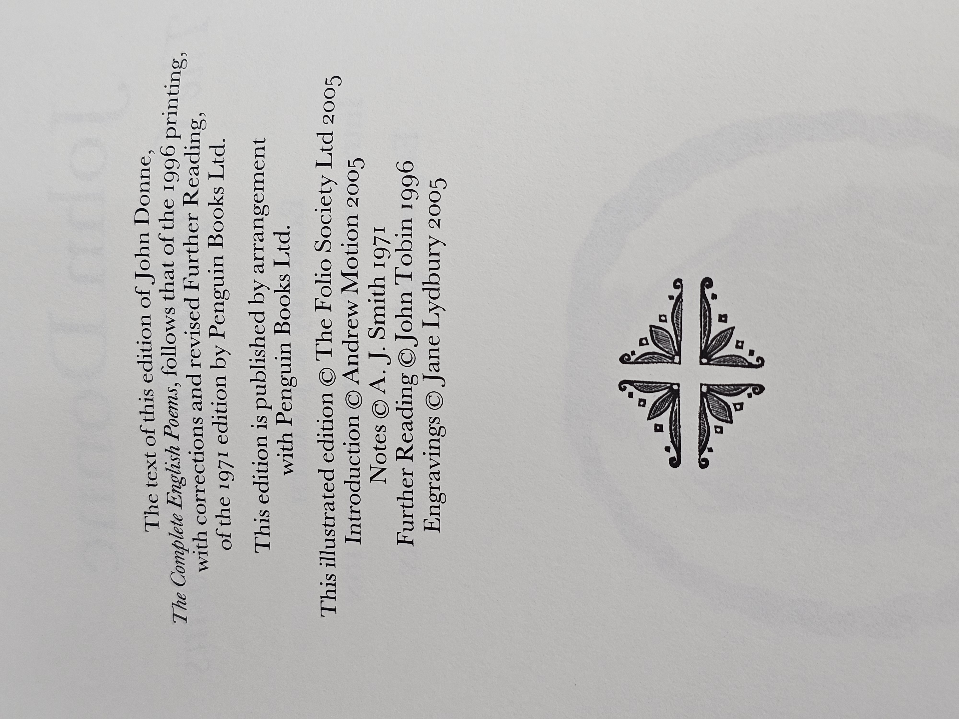 Donne Complete English Poems Folio Society 2005