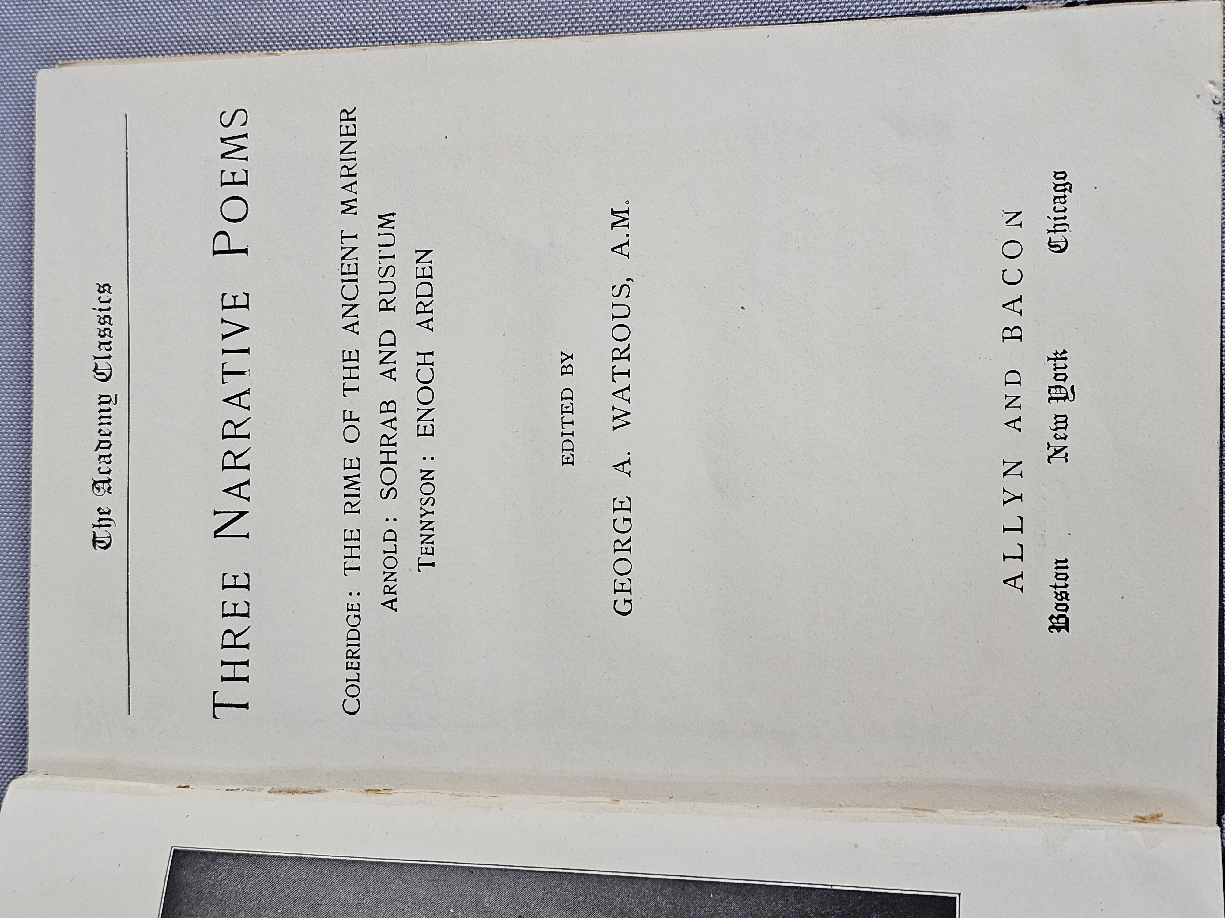 Two Volumes of Narrative Poetry