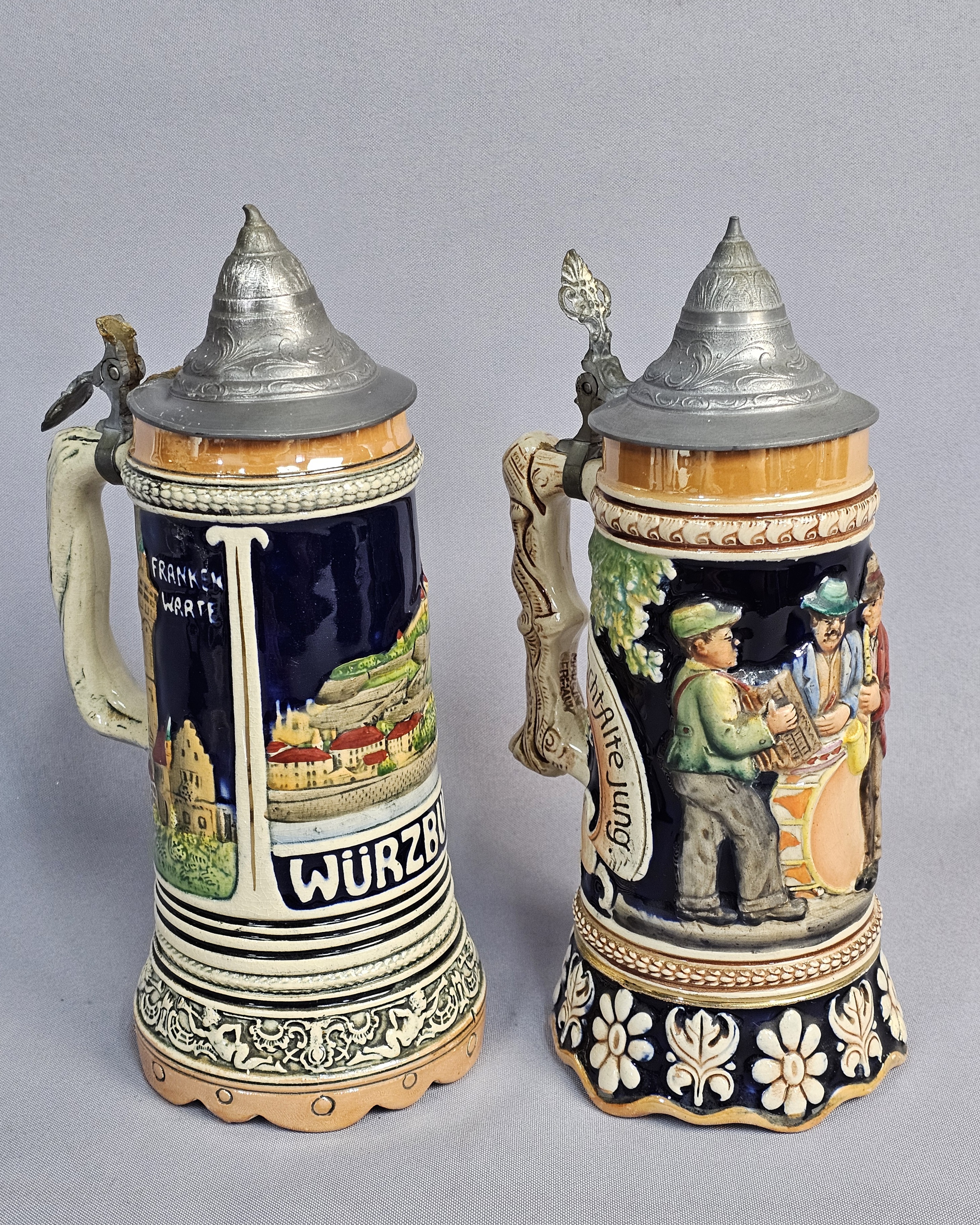 Two German Musical Beer Steins