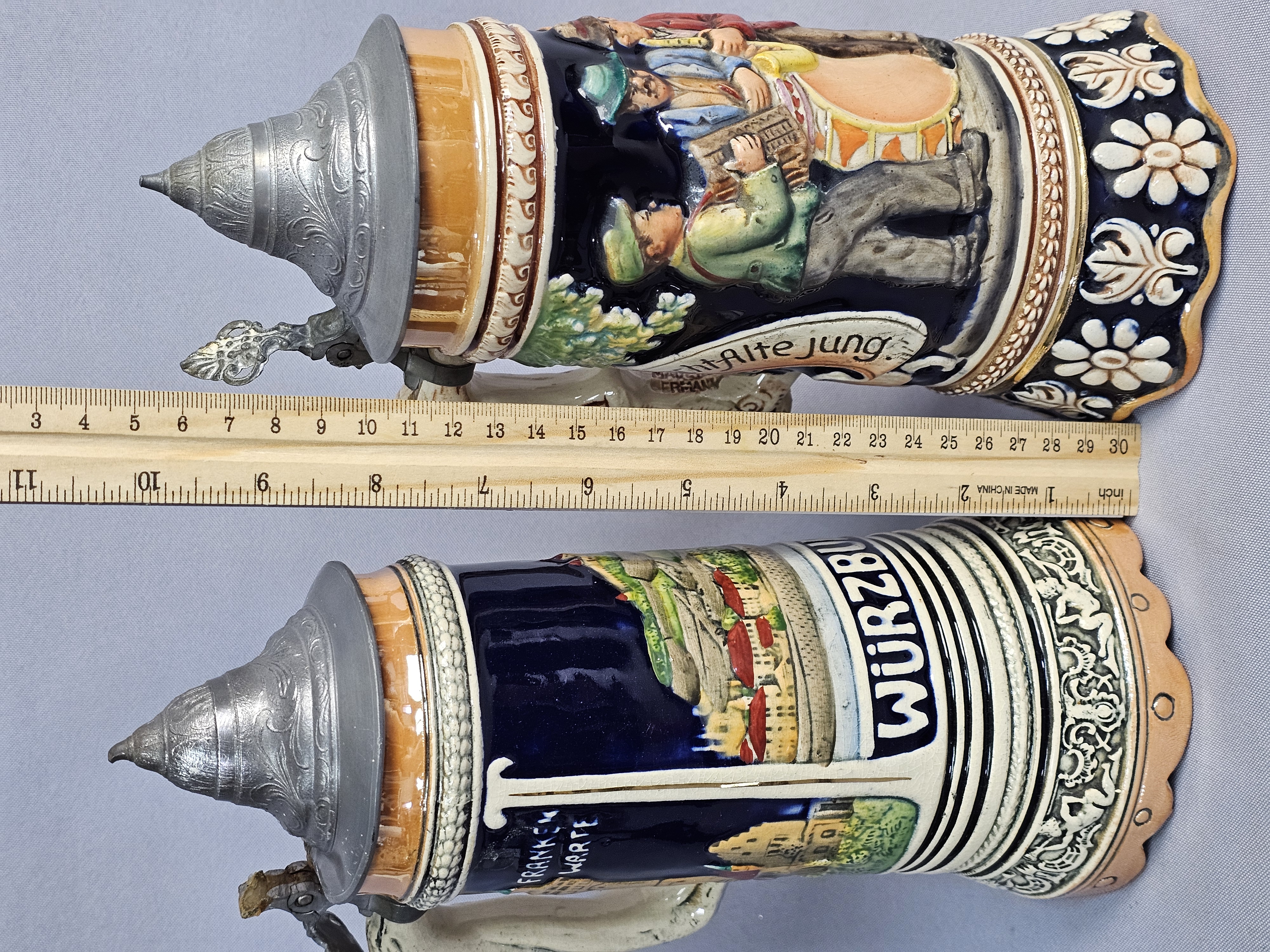 Two German Musical Beer Steins