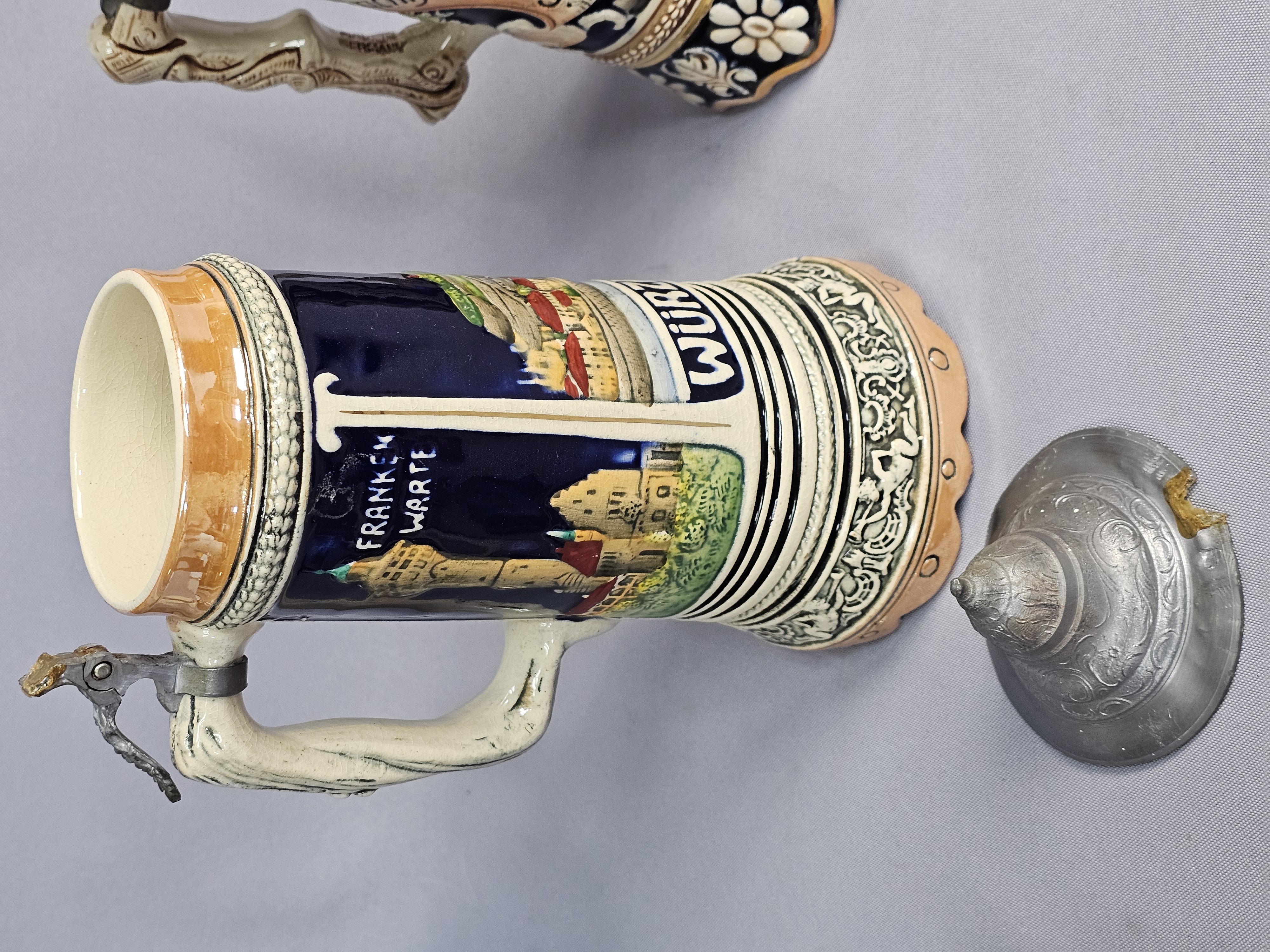 Two German Musical Beer Steins