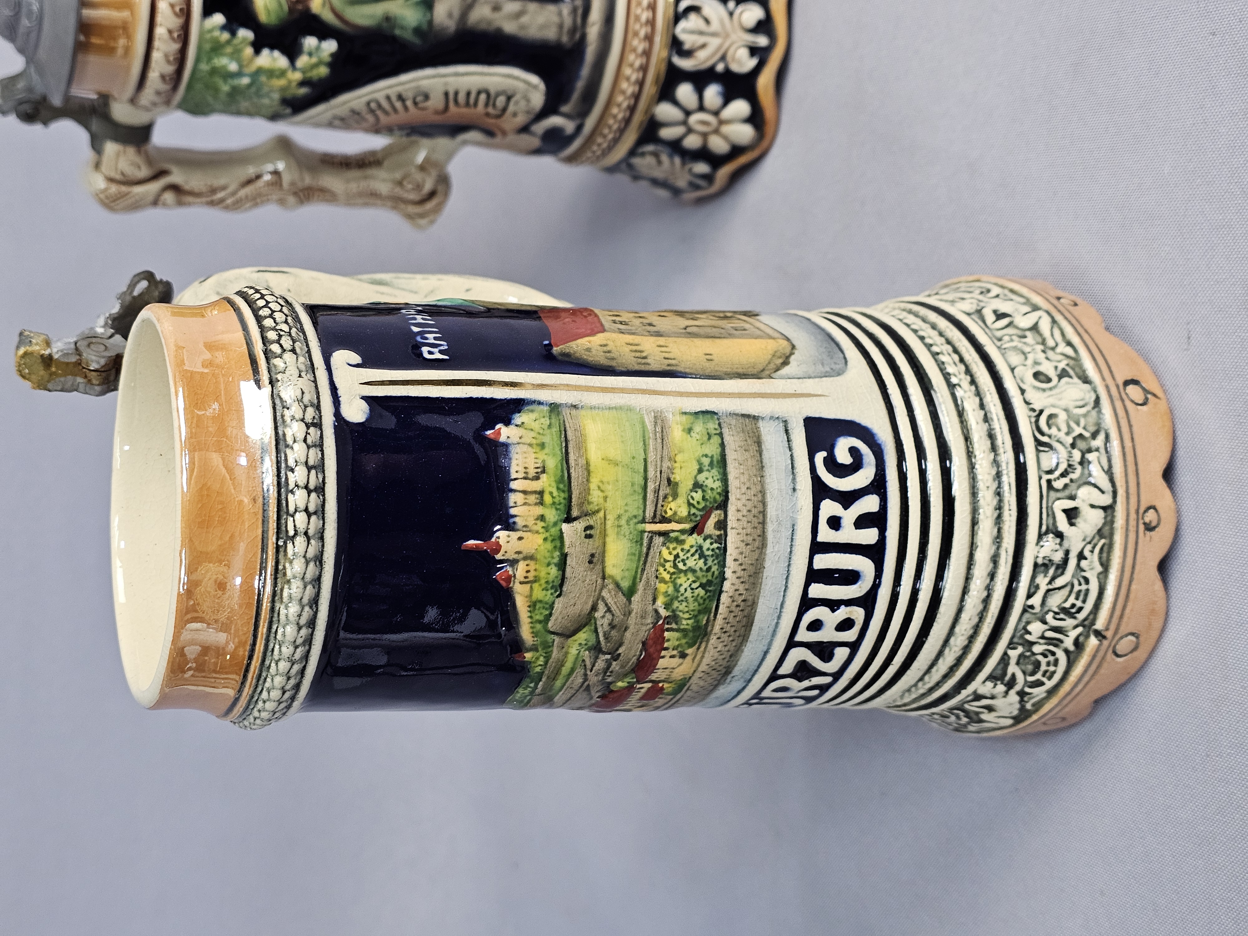 Two German Musical Beer Steins