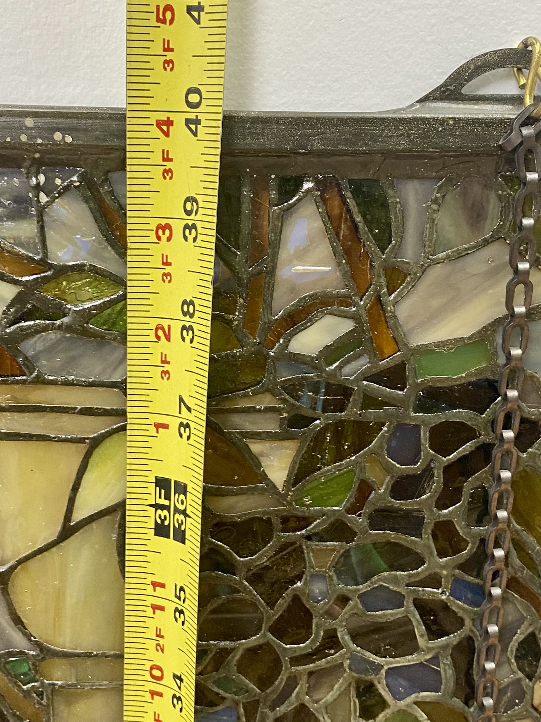 Tiffany Style Stained Glass Window Peacock & Wisteria