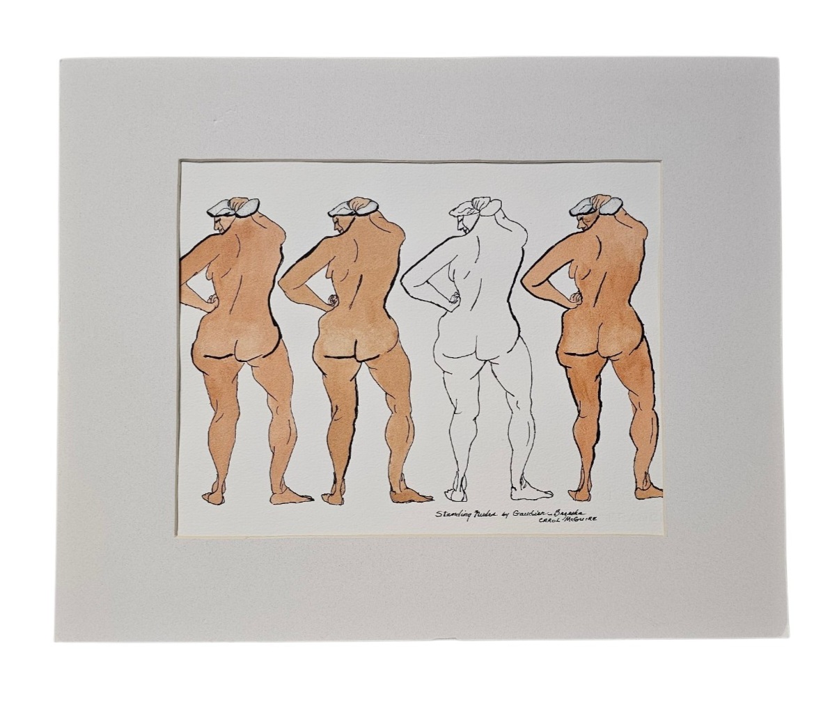 Carol McGuire Standing Nudes Watercolor