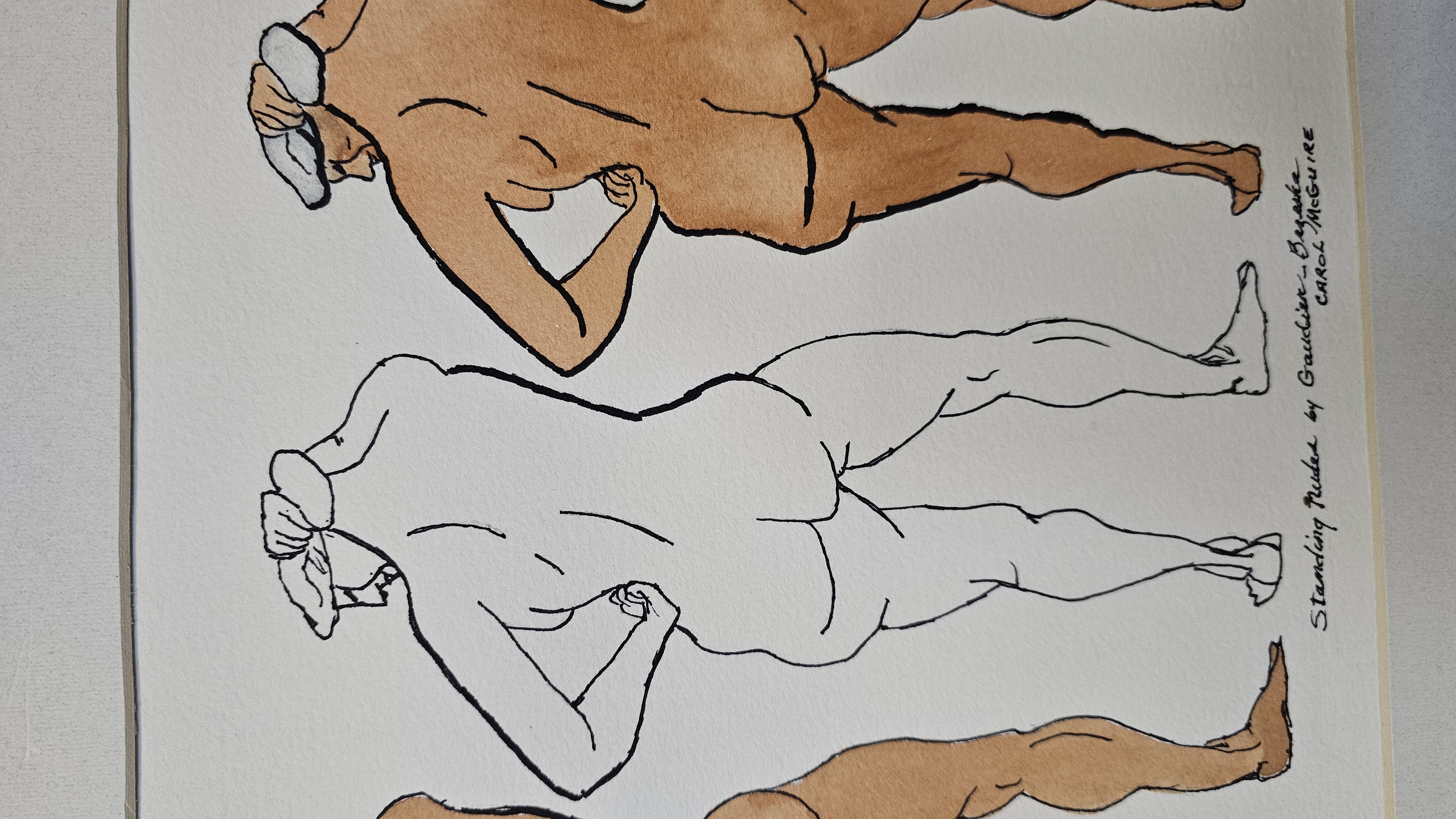 Carol McGuire Standing Nudes Watercolor