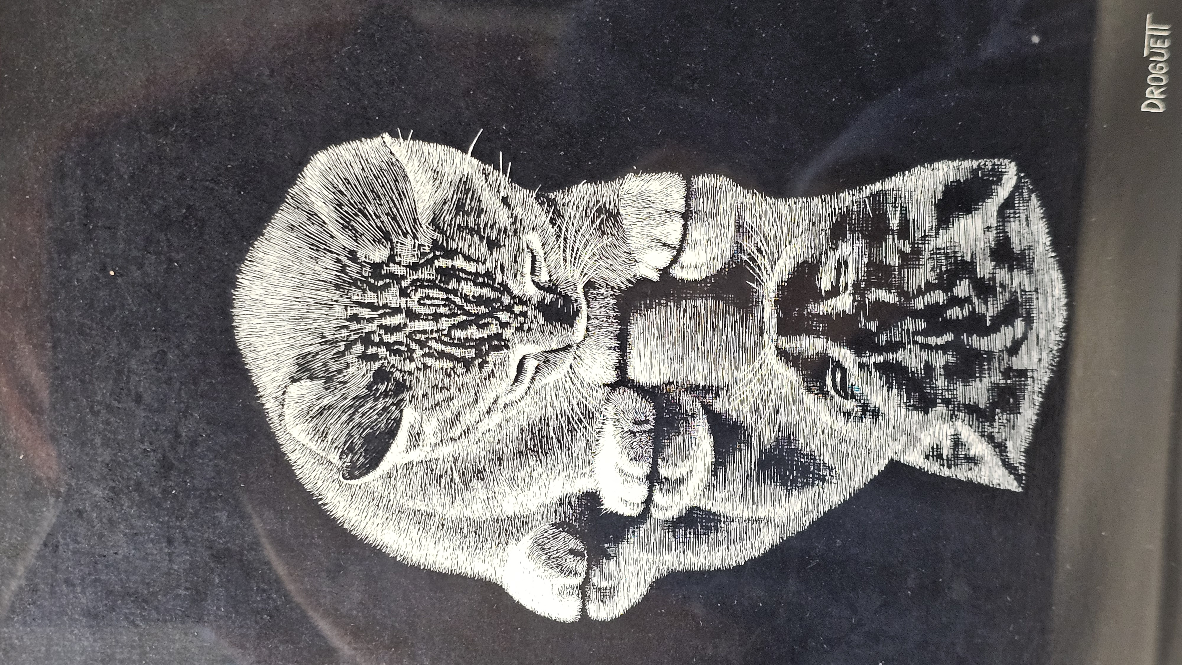 Vintage 1978 Droguett Kitten Artwork