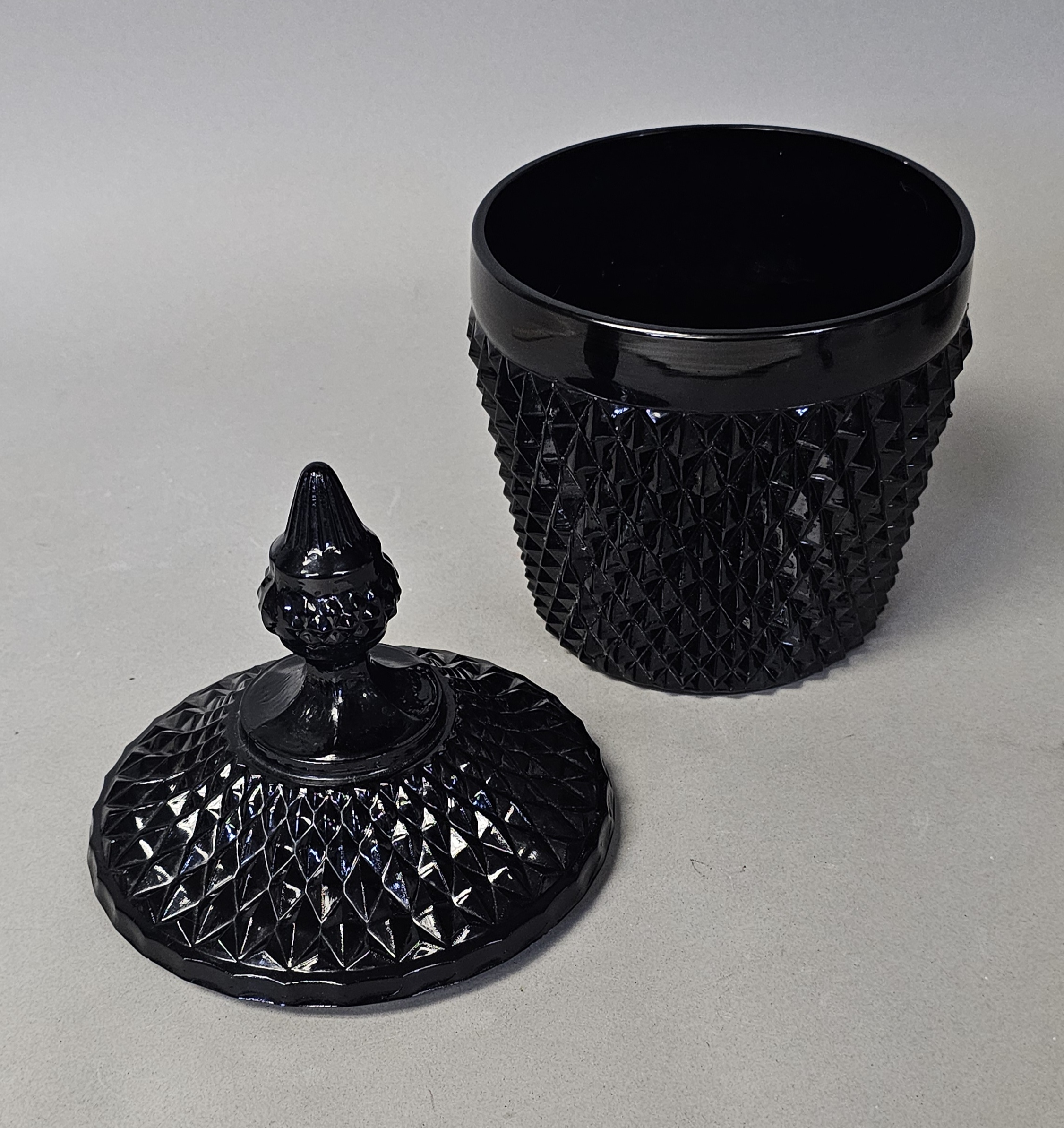 Indiana Glass Tiara Diamond Point Canister
