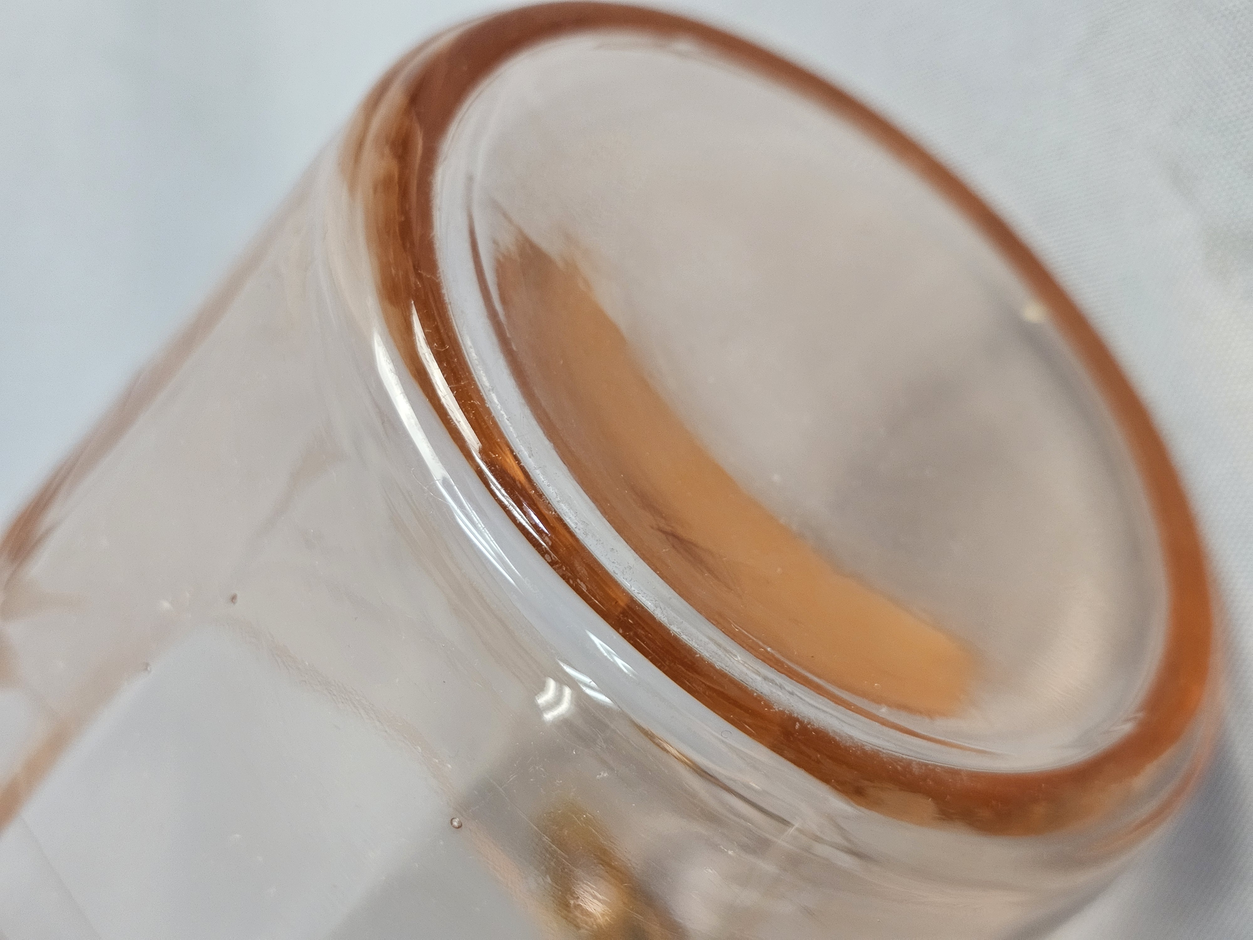 Pink Depression Glass Etched Ice Bucket